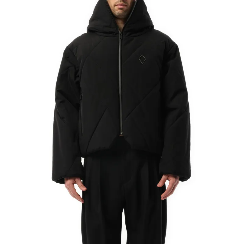 Shiro Hooded Puffer Jacket in Black sold by MARAIS
