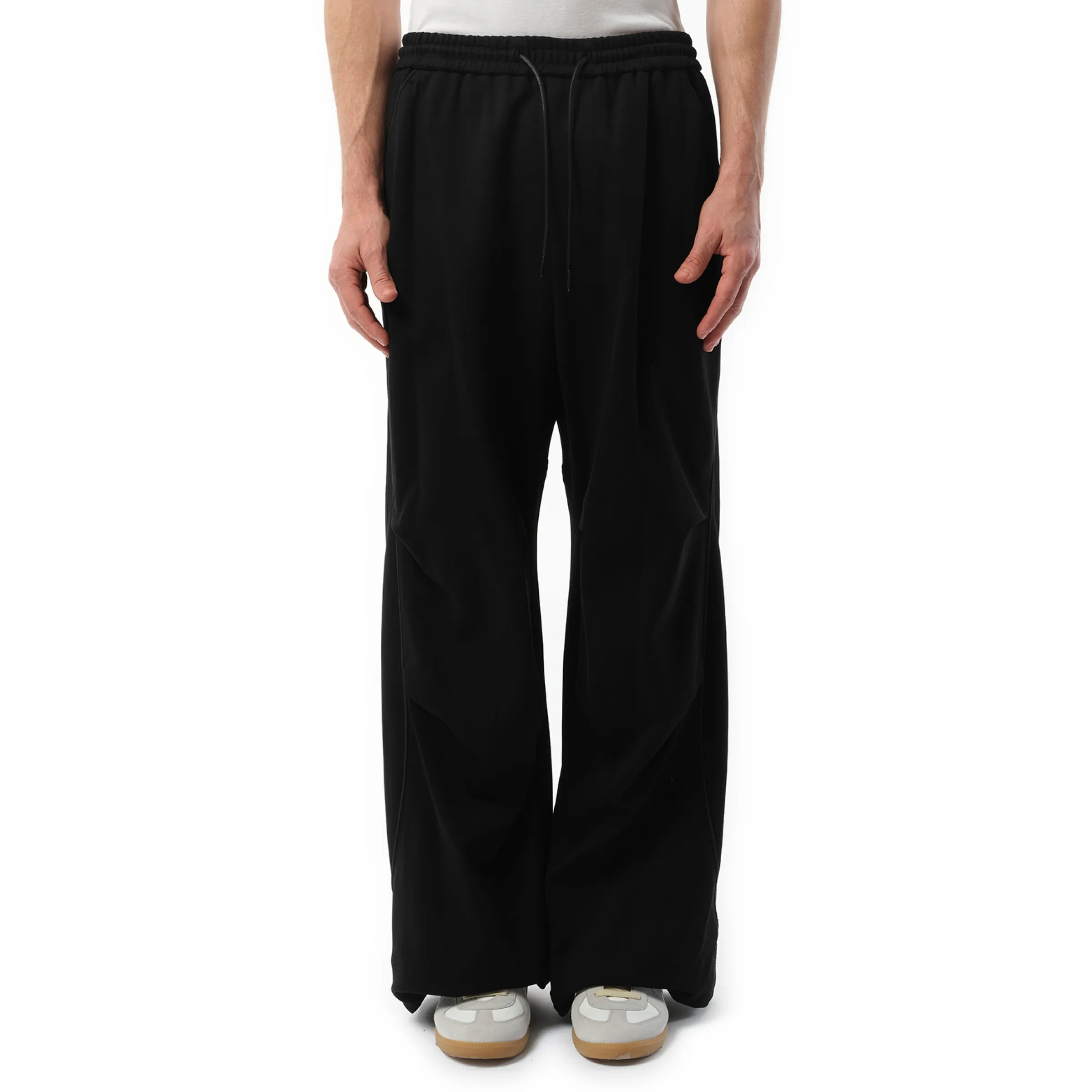Cotton Piping Track Pants in Black sold by MARAIS