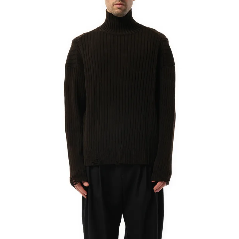 High Neck Pullover in Brown sold by MARAIS
