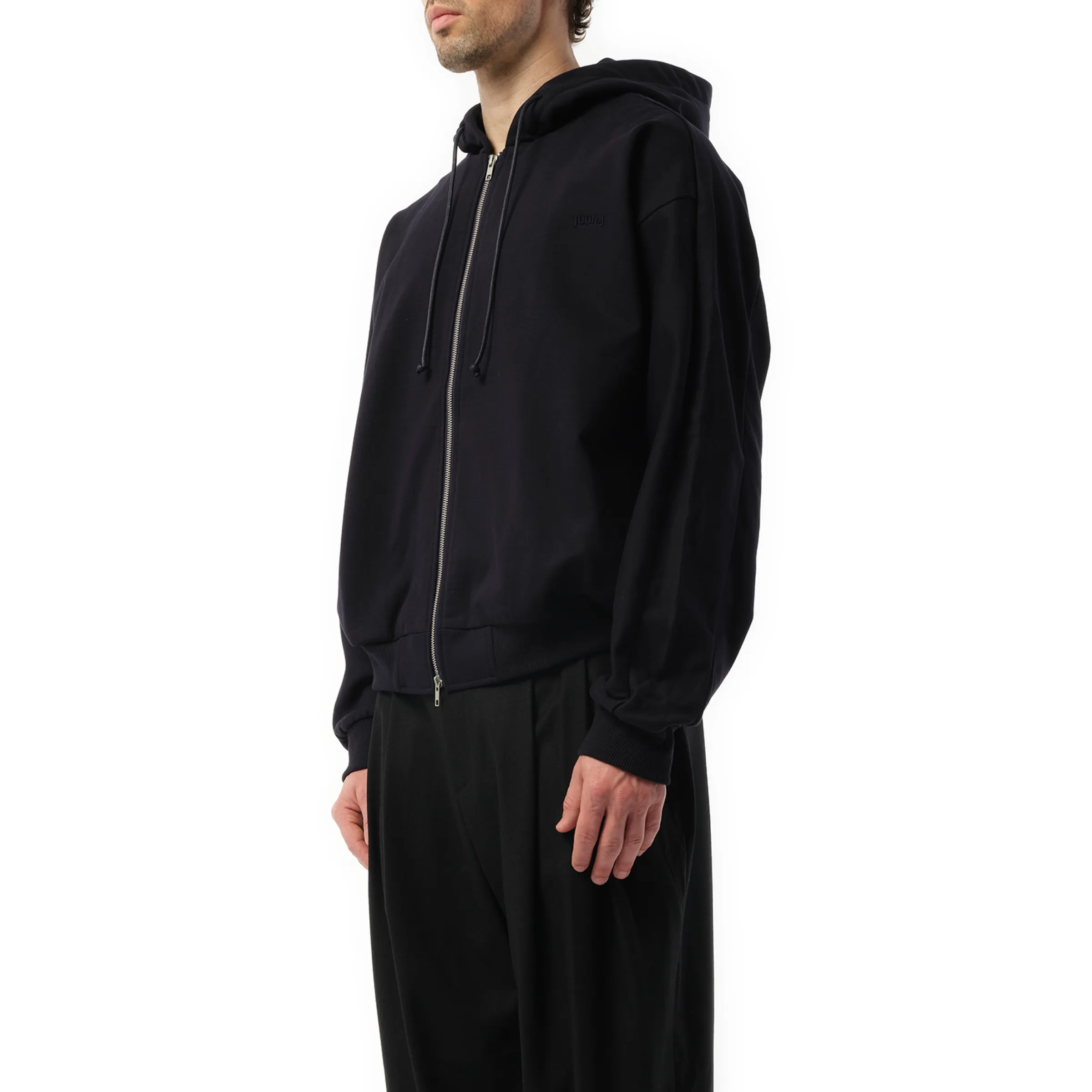 Essential Zip-Up Hoodie in Navy sold by MARAIS product image thumbnail 5