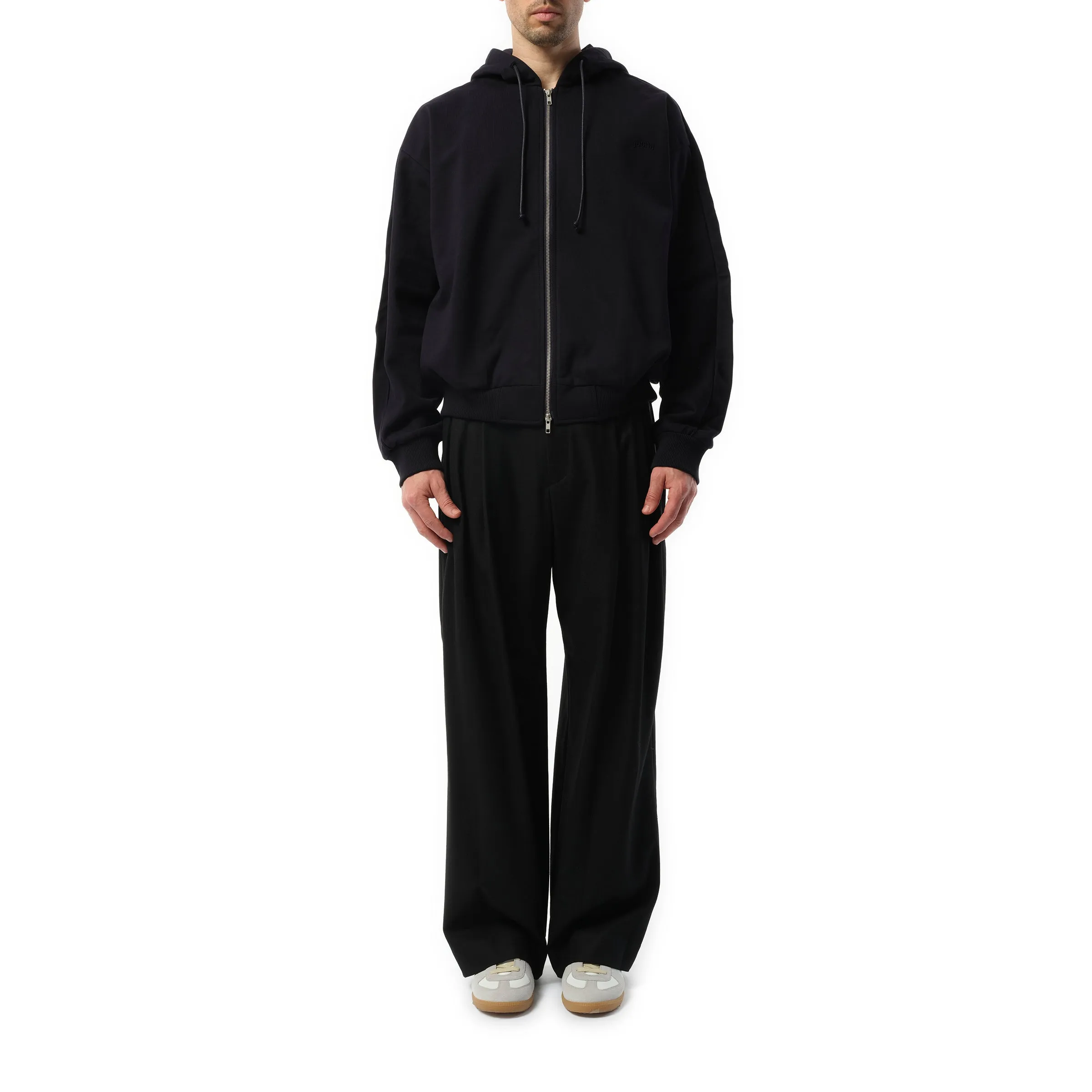 Essential Zip-Up Hoodie in Navy sold by MARAIS product image thumbnail 4
