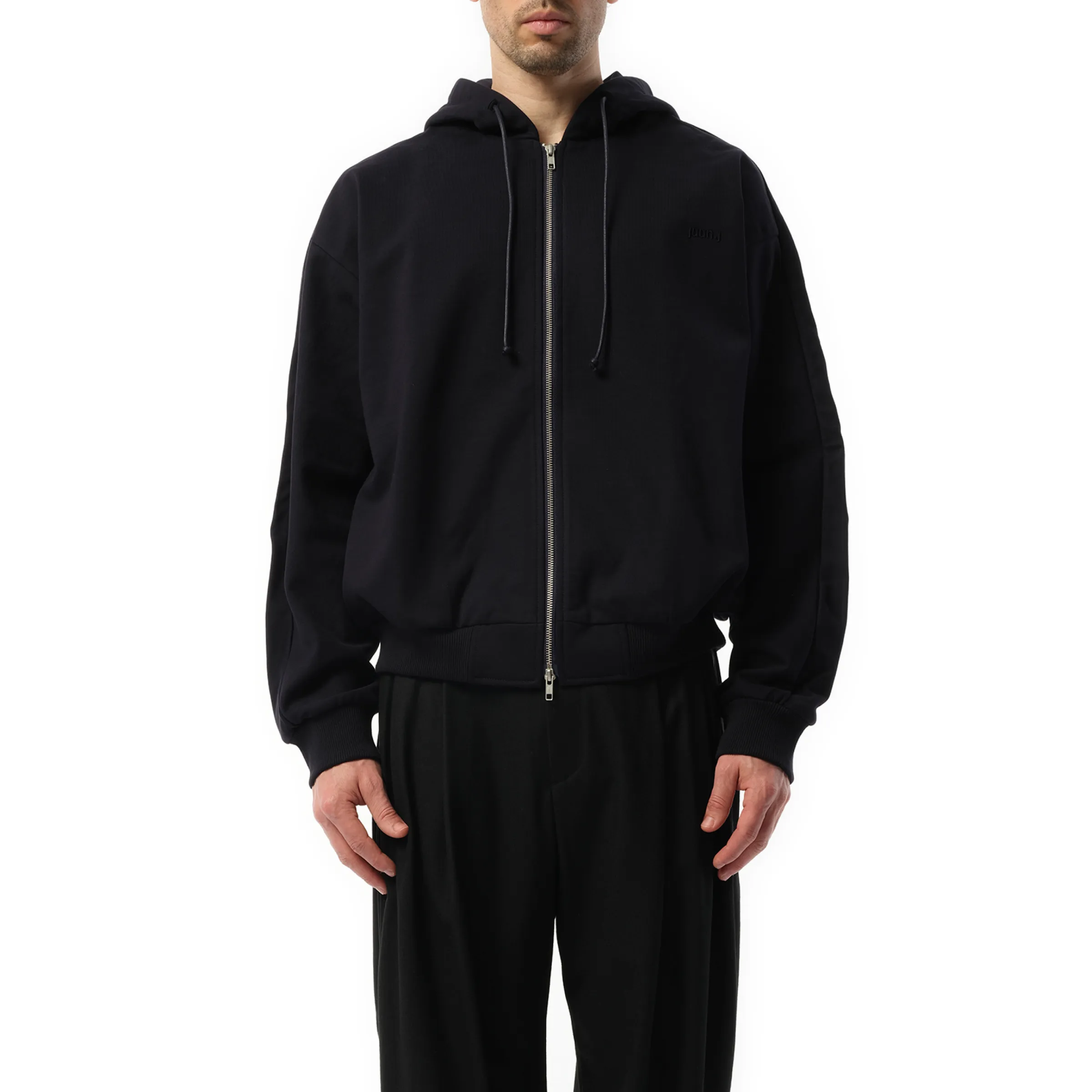 Essential Zip-Up Hoodie in Navy sold by MARAIS