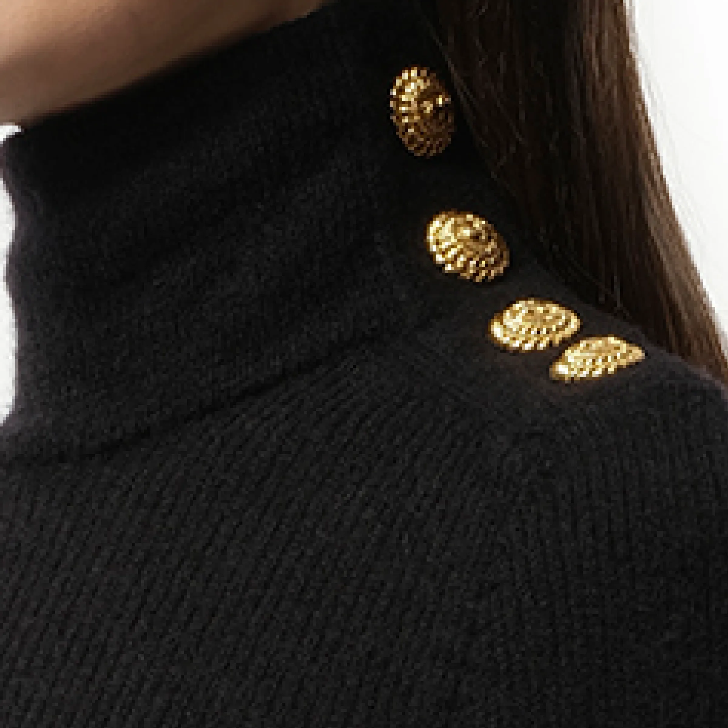 Buttoned High Neck Mohair Top in Black sold by MARAIS product image thumbnail 3