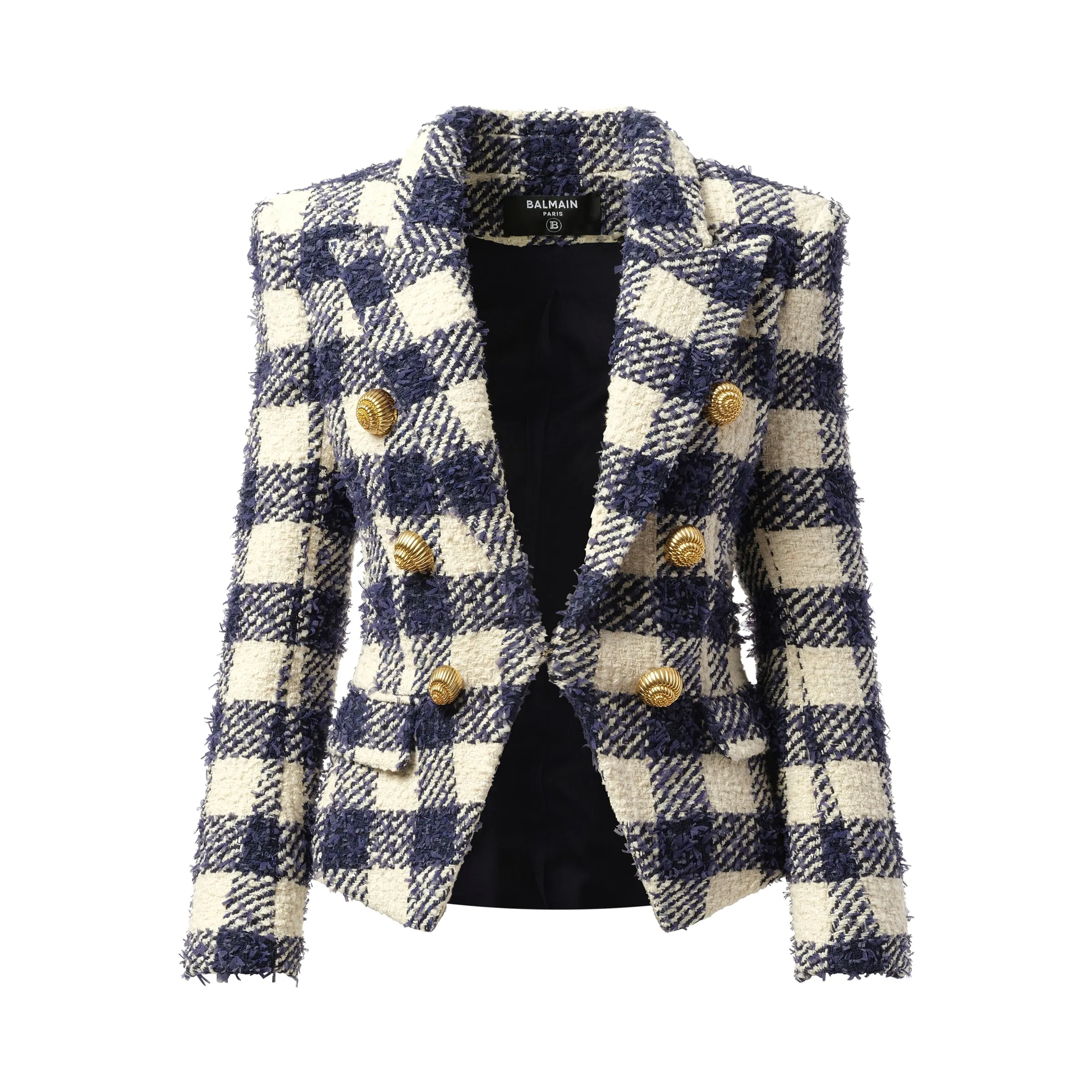 6 Button Tweed Jacket in Marine/White sold by MARAIS product image thumbnail 2
