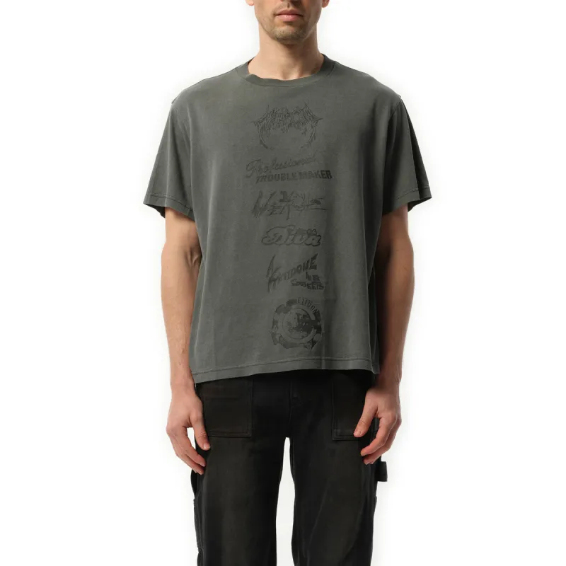 Multi-Logo T-Shirt in Charcoal sold by MARAIS