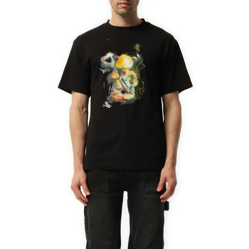Teddy Bear with Key T-Shirt in Black sold by MARAIS