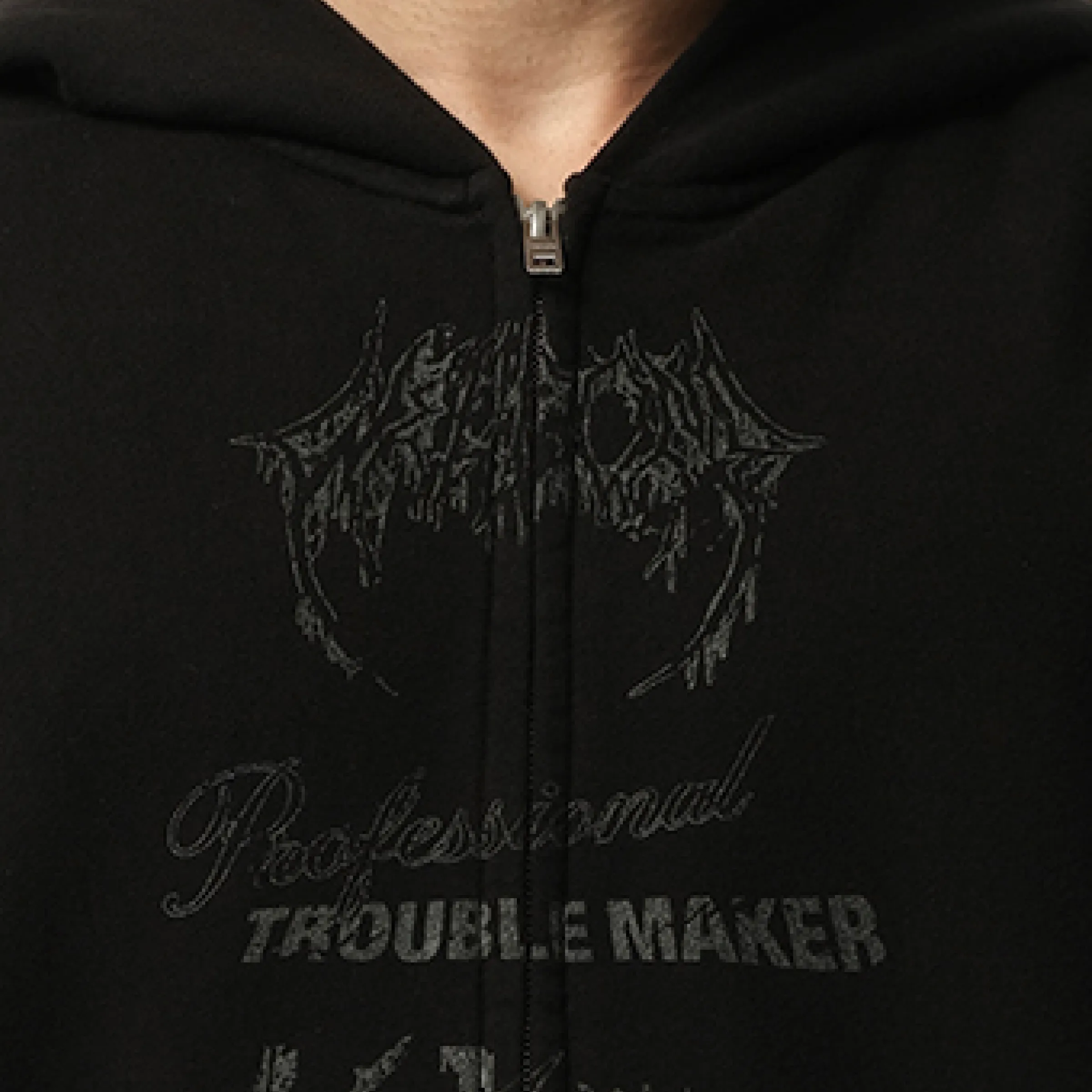 Multi Logo Zip-Up Hoodie in Black sold by MARAIS product image thumbnail 3