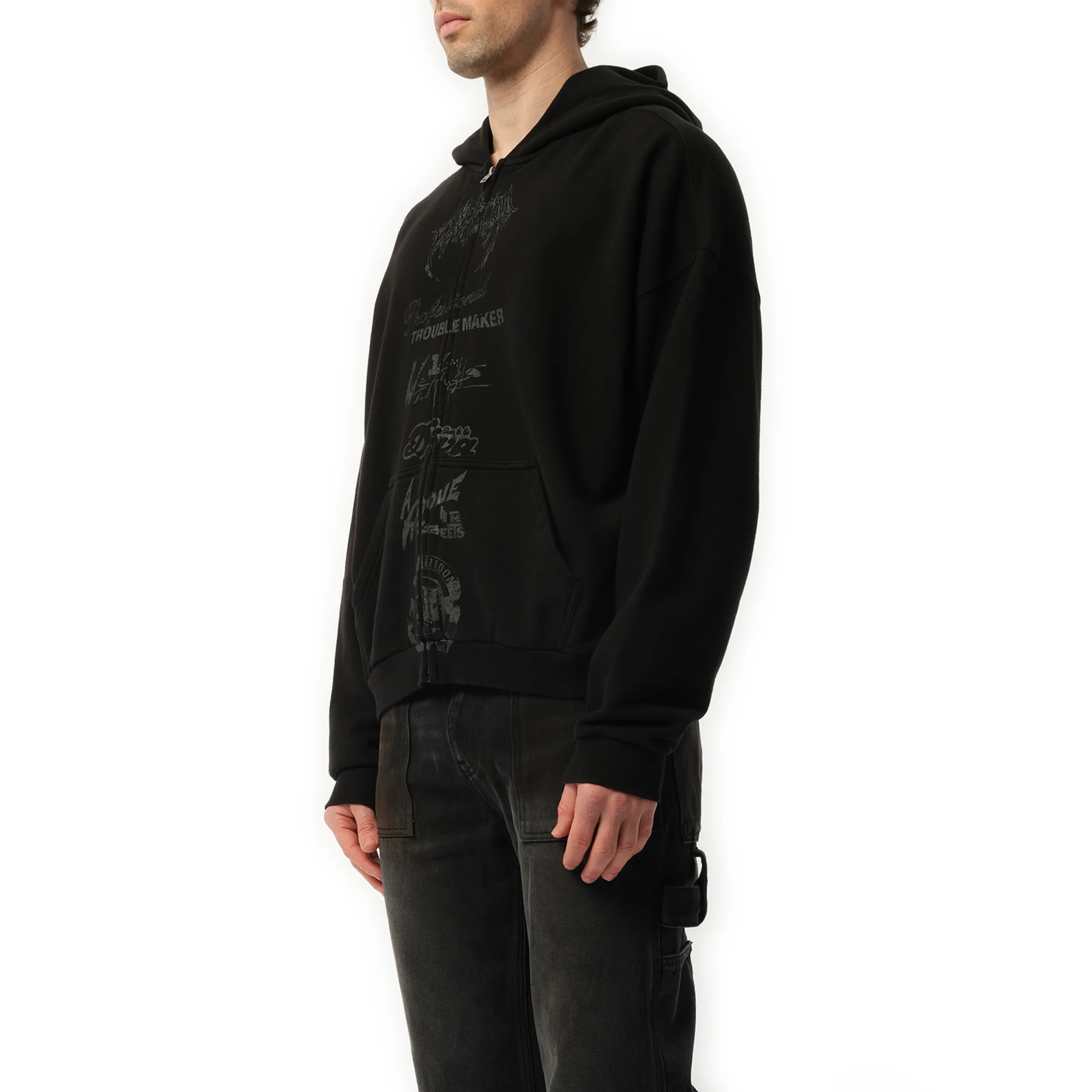 Multi Logo Zip-Up Hoodie in Black sold by MARAIS product image thumbnail 5