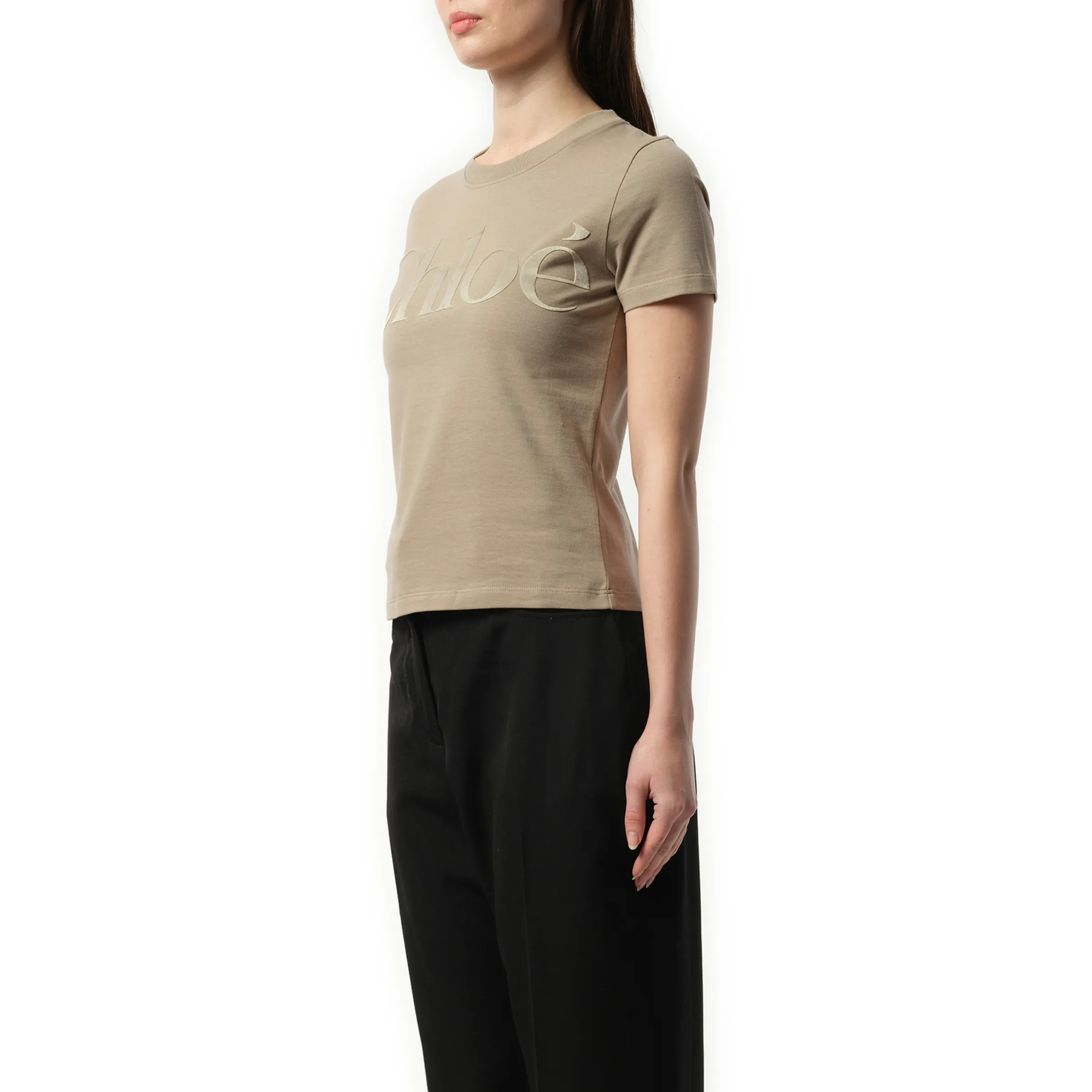 Chloe Logo T-Shirt in Powder Grey sold by MARAIS product image thumbnail 5