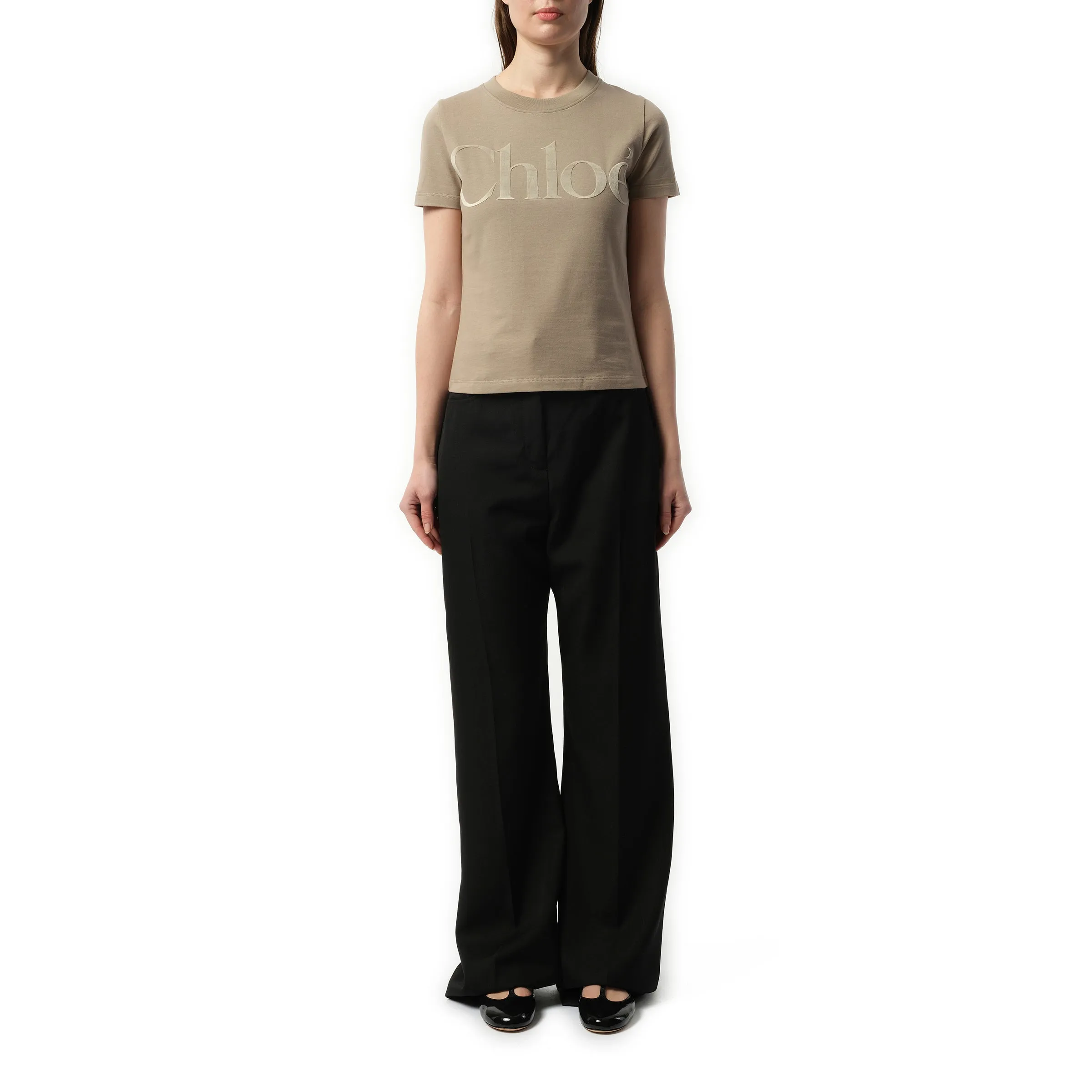 Chloe Logo T-Shirt in Powder Grey sold by MARAIS product image thumbnail 4