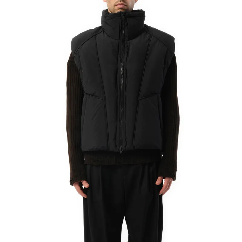 Nylon Goose Down Vest in Black sold by MARAIS