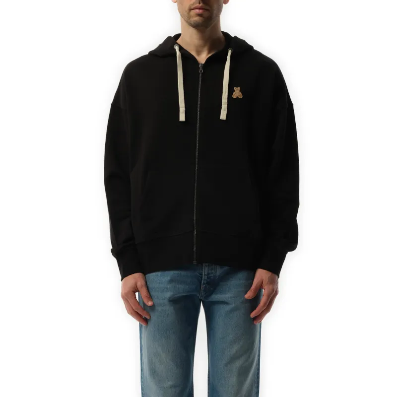 Bear in Mind Zip Hoodie in Black/Brown sold by MARAIS