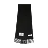 Brushed Alpaca Logo Scarf in Black sold by MARAIS