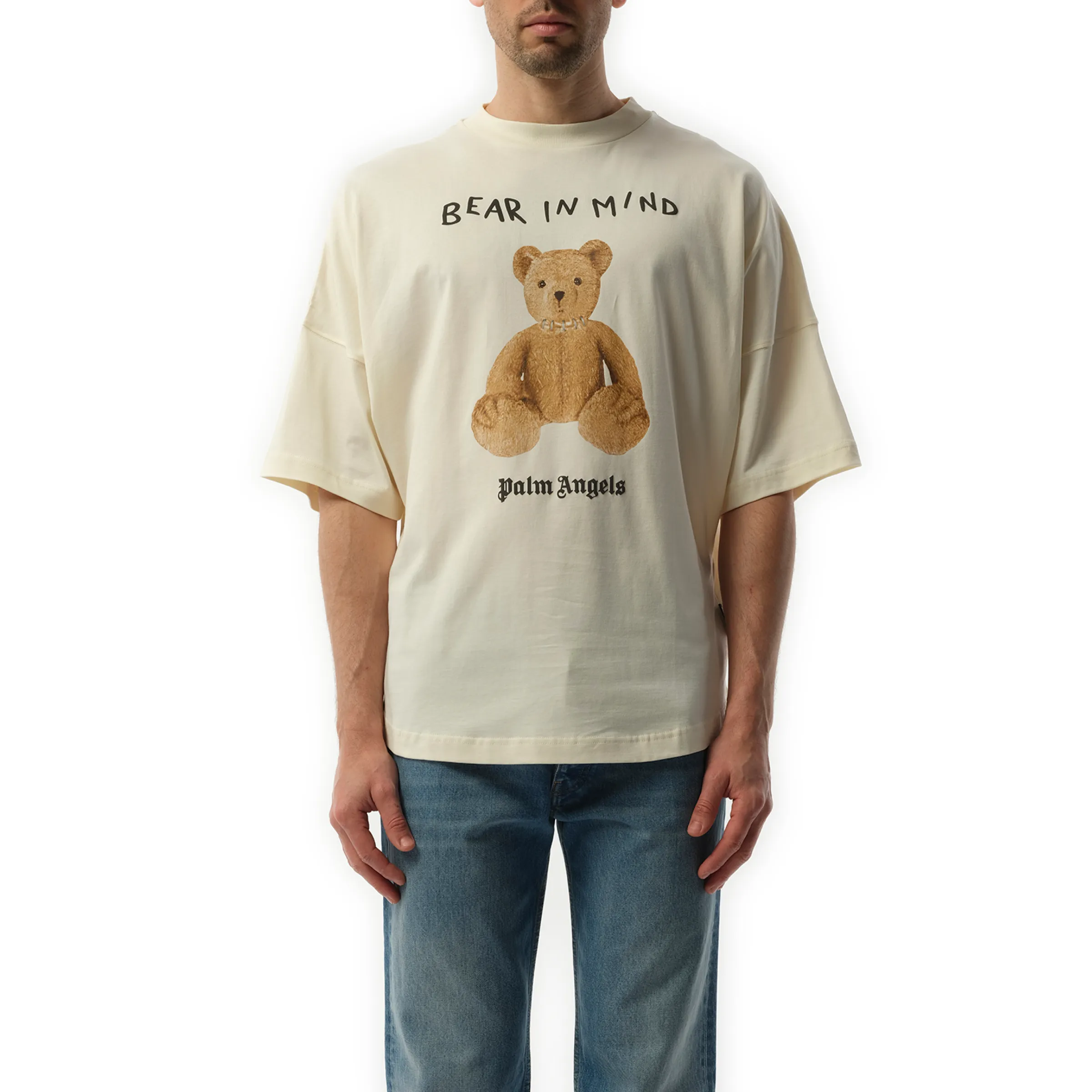 Bear in Mind Oversize T-Shirt in Off White/Brown sold by MARAIS