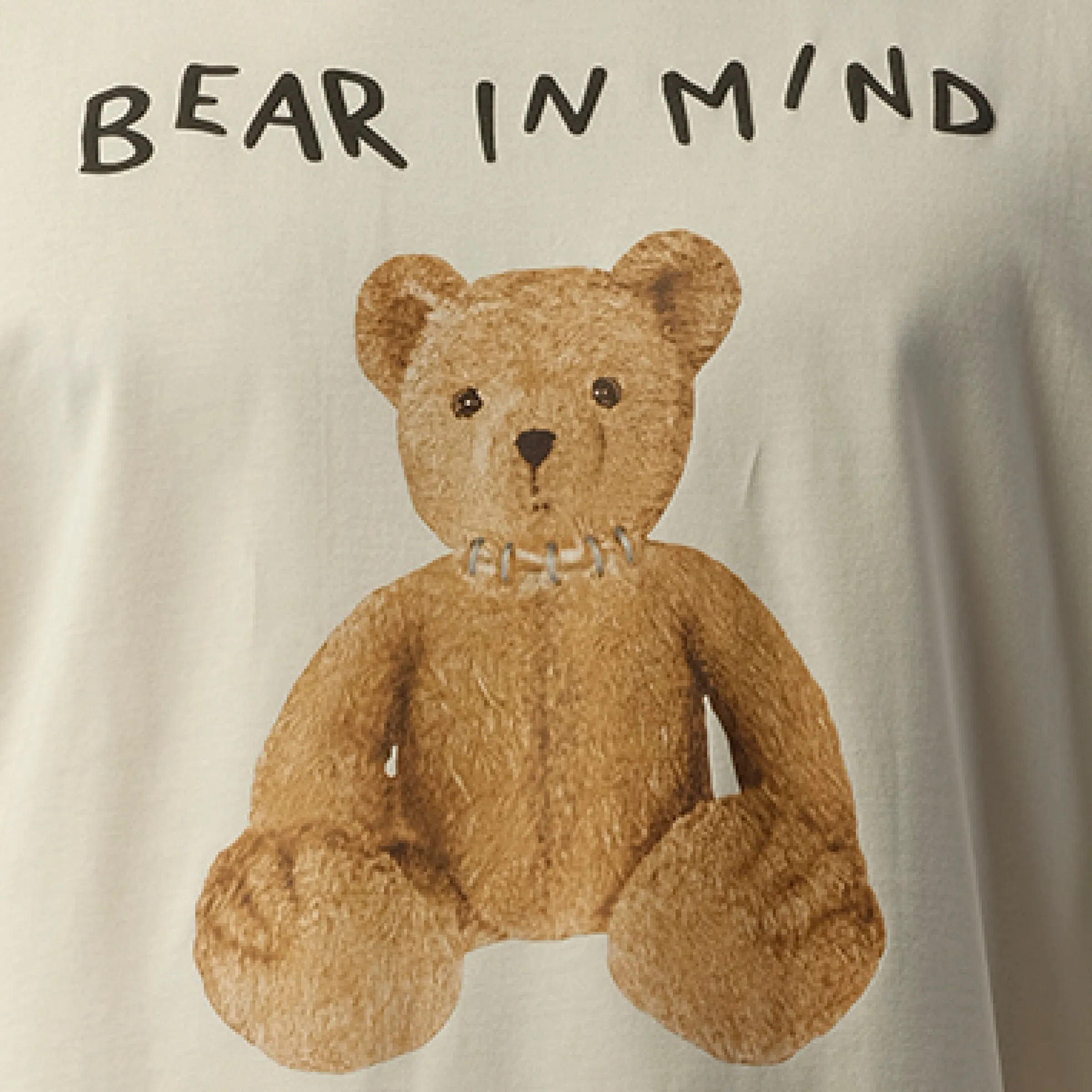 Bear in Mind Oversize T-Shirt in Off White/Brown sold by MARAIS product image thumbnail 3