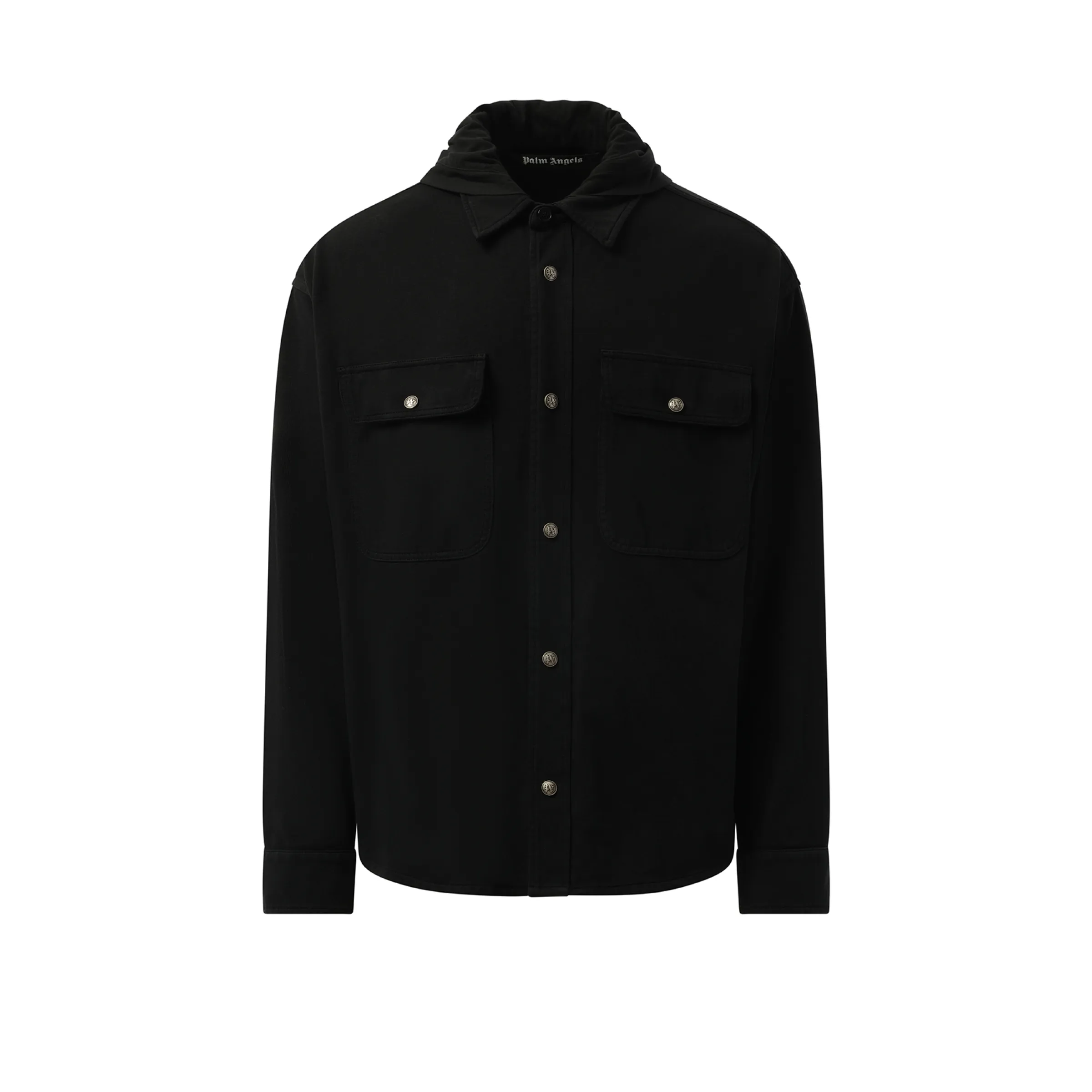 GD Classic Logo Hooded Overshirt in Black/Black sold by MARAIS product image thumbnail 2