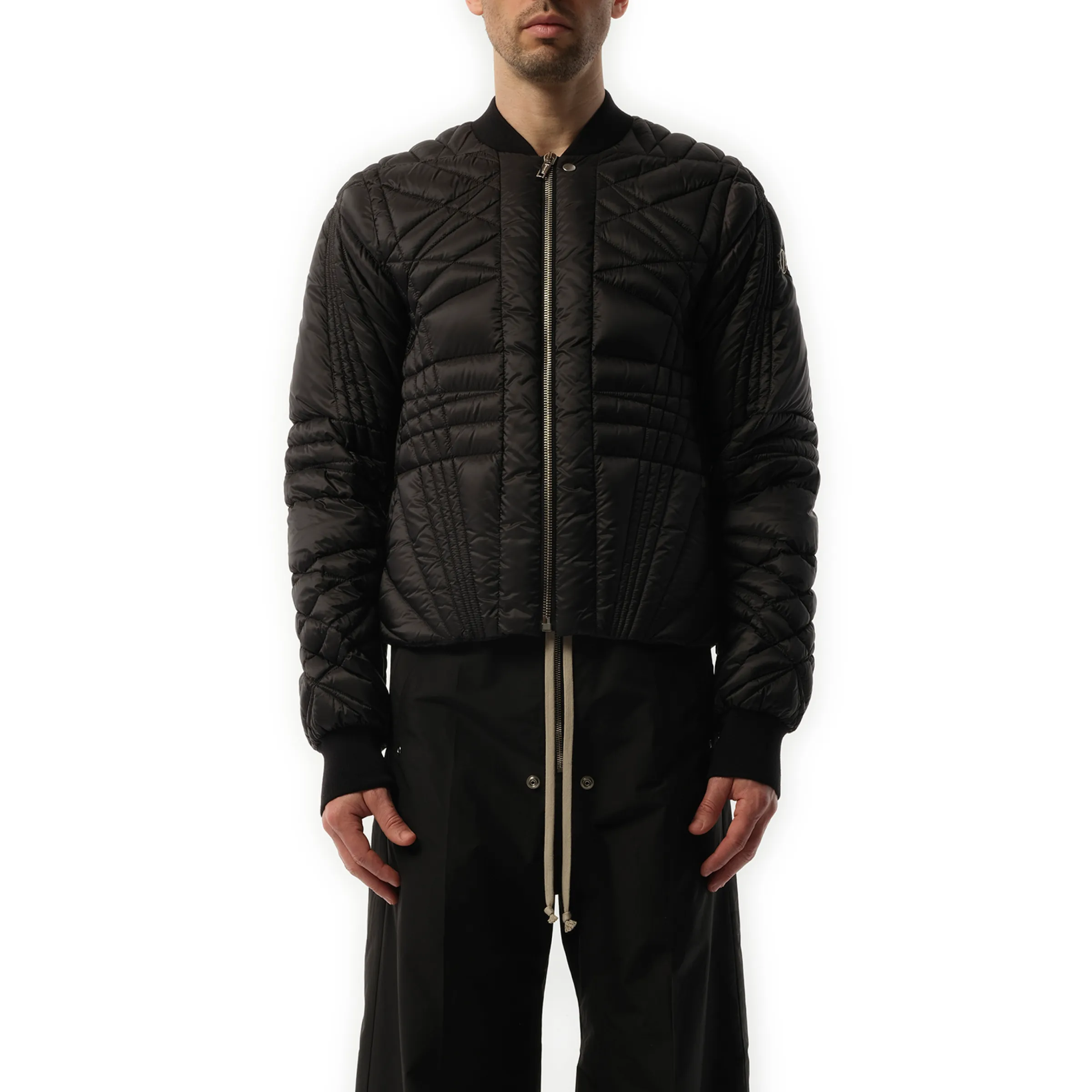 Rick Owens x Moncler Megapenta Flight Jacket in Black sold by MARAIS