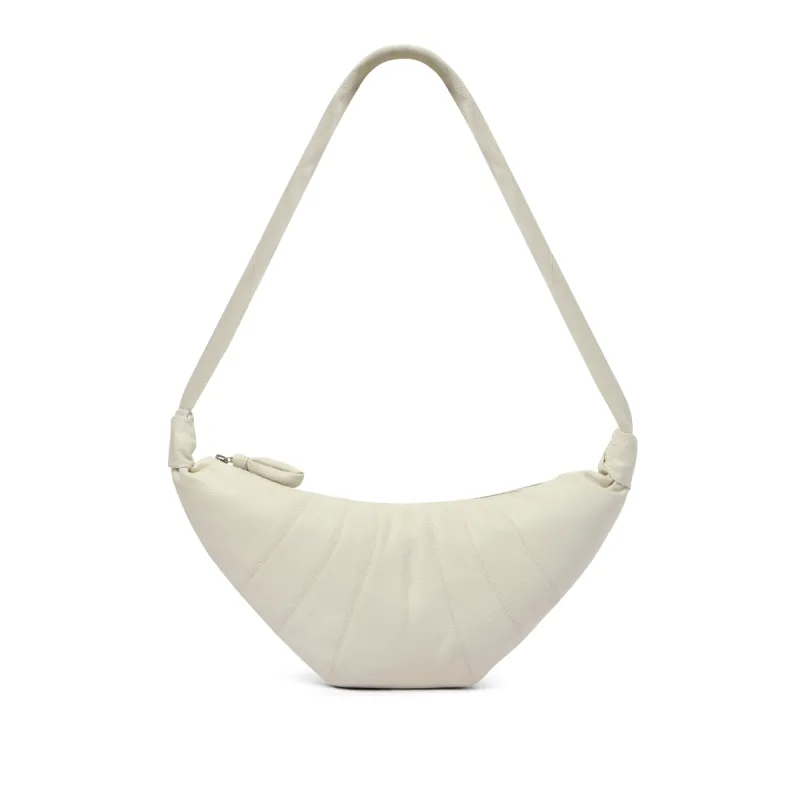 Cowhide Medium Croissant Bag in Chalk sold by MARAIS
