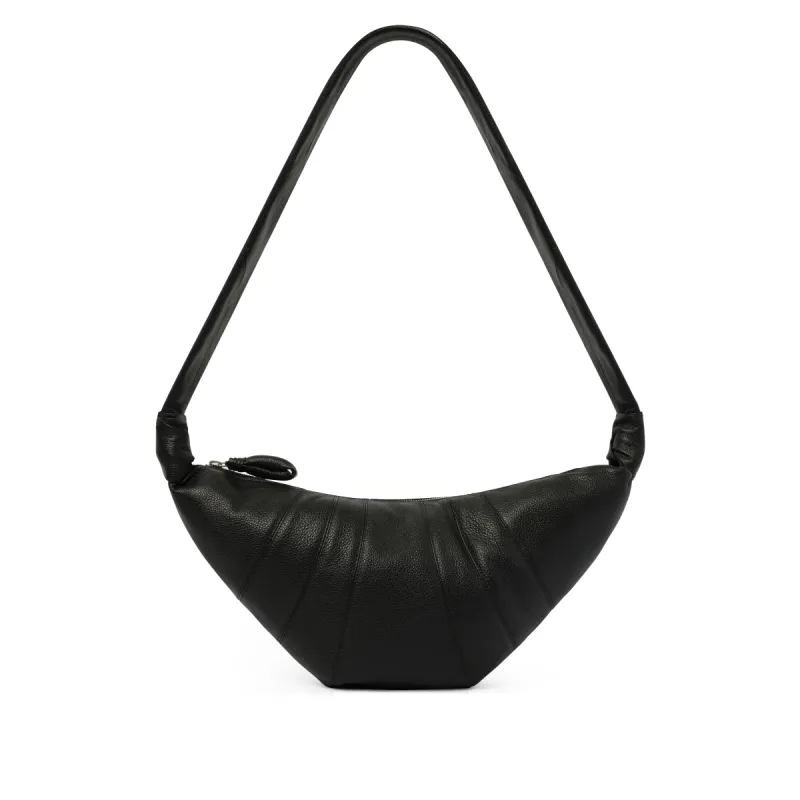 Cowhide Medium Croissant Bag in Black sold by MARAIS