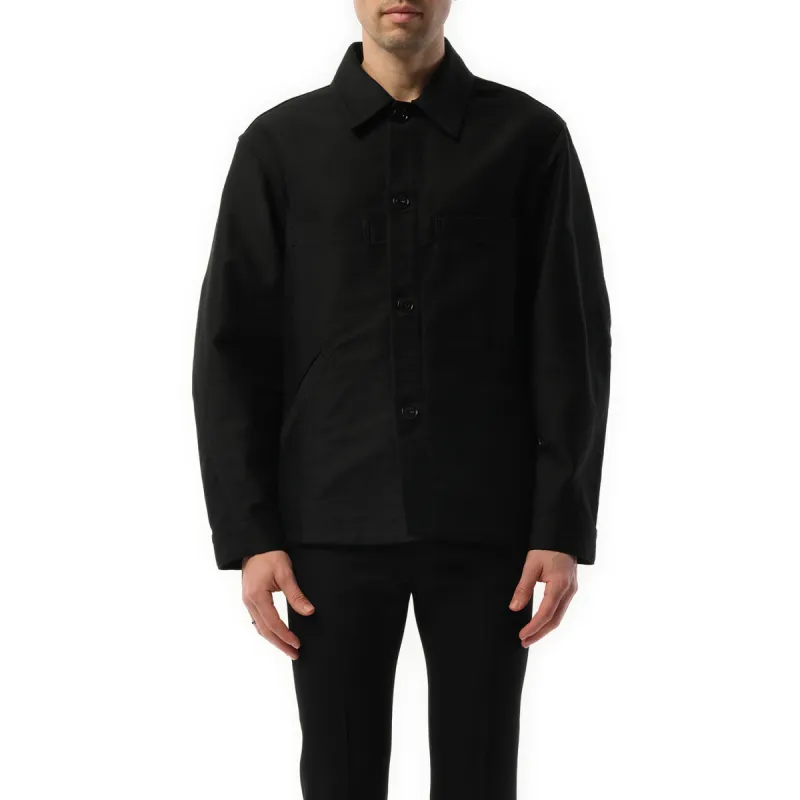 Twisted Sleeve Workwear Jacket in Black sold by MARAIS