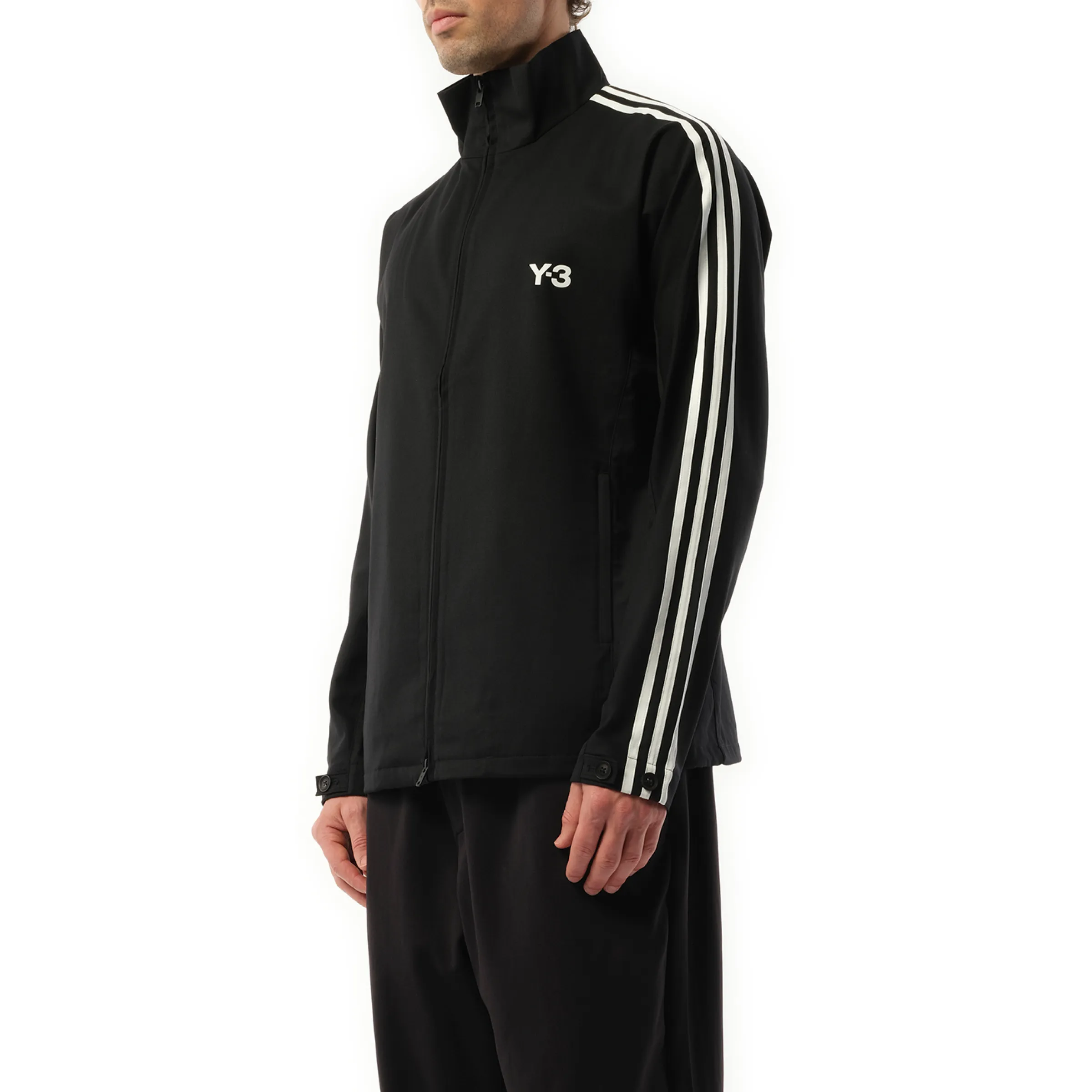 3 Stripe Refined Wool Track Top in Black sold by MARAIS product image thumbnail 5