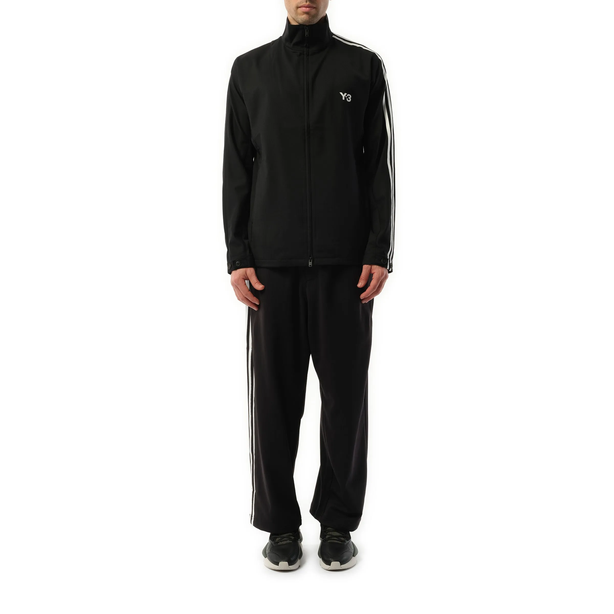 3 Stripe Refined Wool Track Top in Black sold by MARAIS product image thumbnail 4