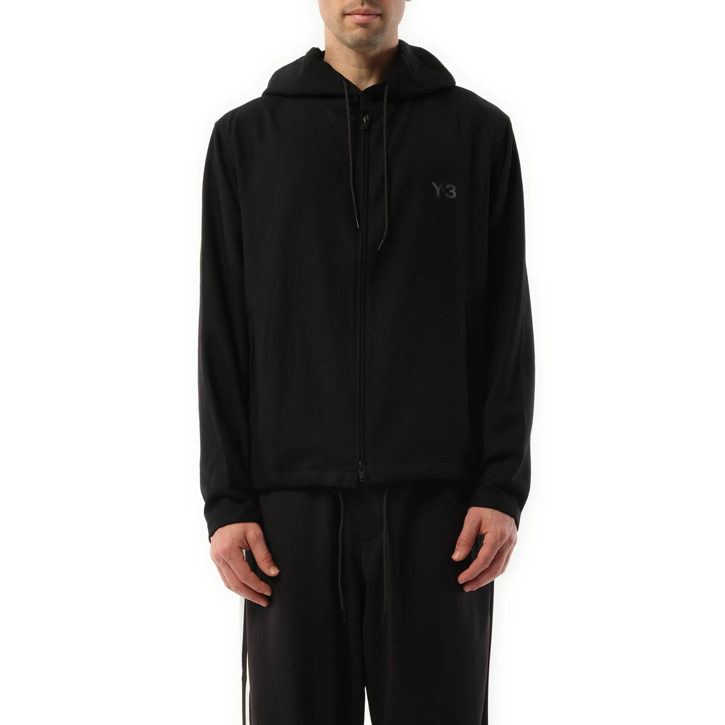 Flannel Hooded Jacket in Black sold by MARAIS