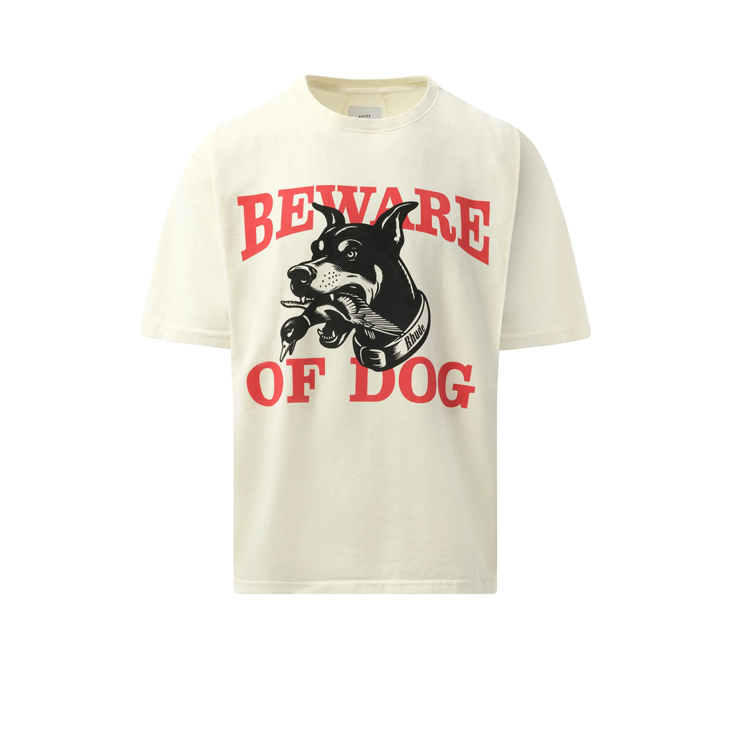 Warning Logo T-Shirt in Vintage White sold by MARAIS product image thumbnail 2