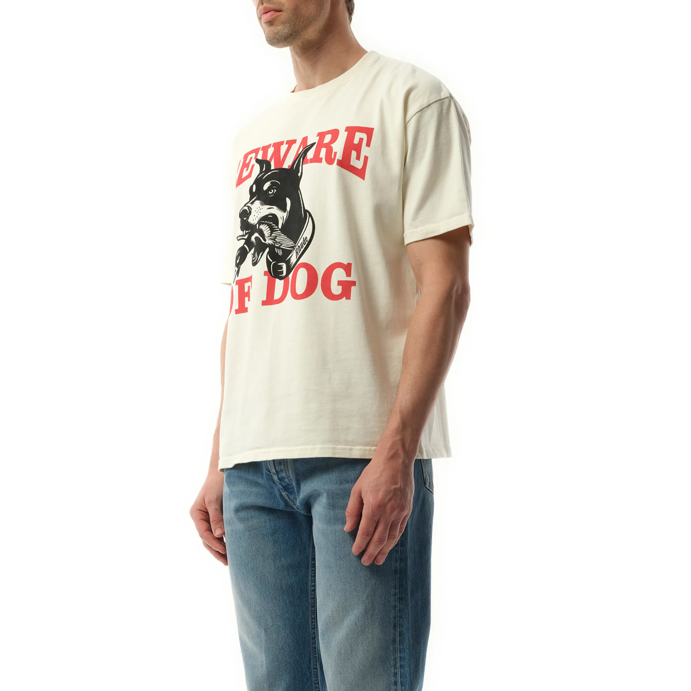 Warning Logo T-Shirt in Vintage White sold by MARAIS product image thumbnail 5
