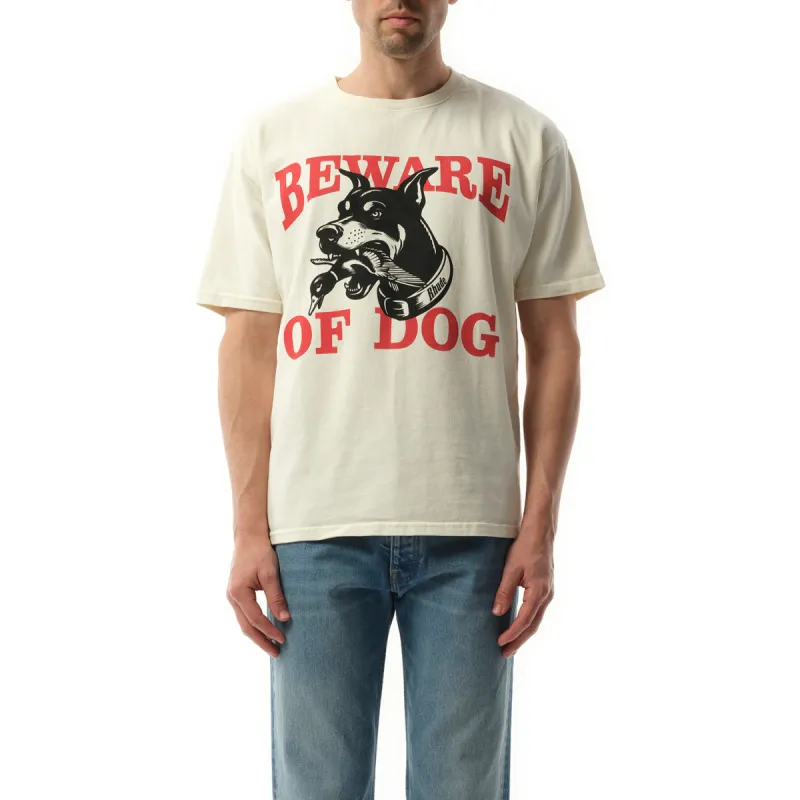 Warning Logo T-Shirt in Vintage White sold by MARAIS