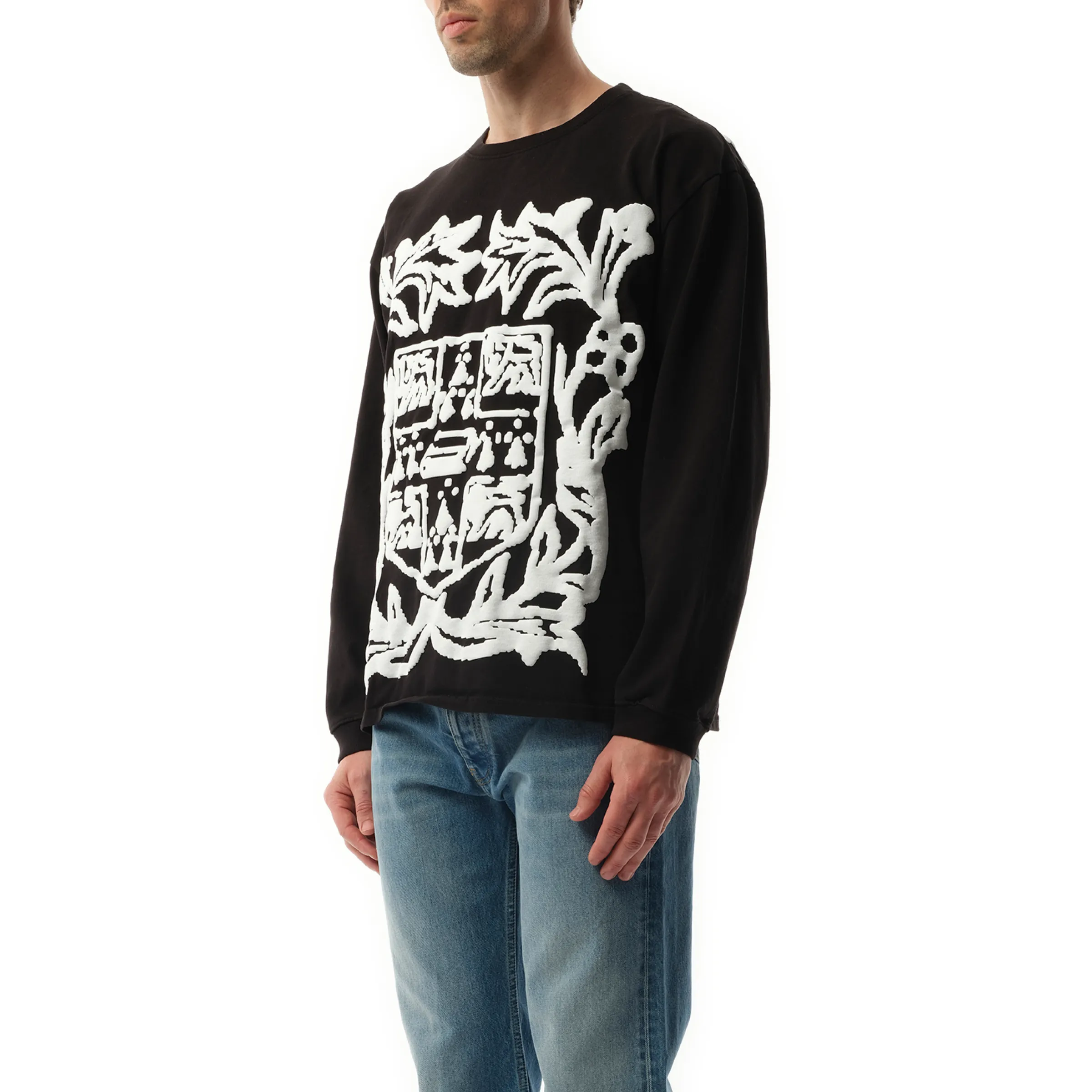 Rhude Long Sleeve T-Shirt in White/Black sold by MARAIS product image thumbnail 5