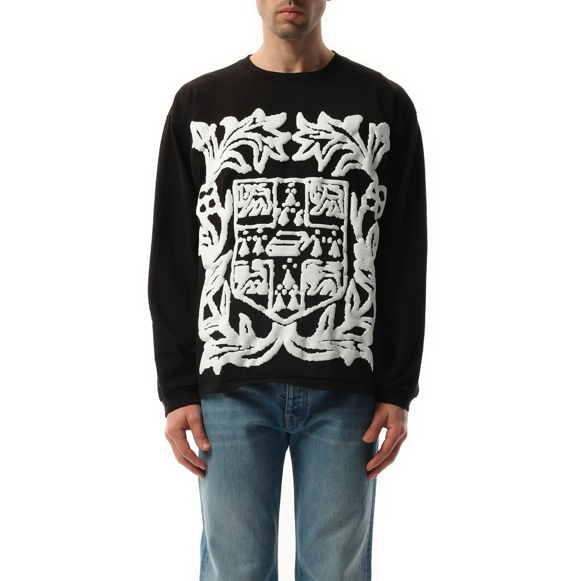 Rhude Long Sleeve T-Shirt in White/Black sold by MARAIS