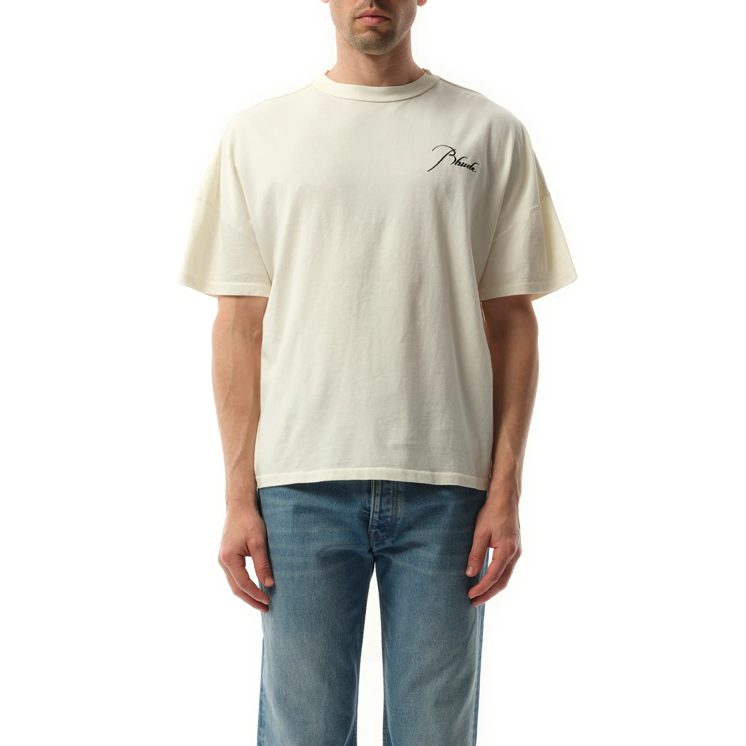 Rhude Reverse T-Shirt in Vintage White sold by MARAIS