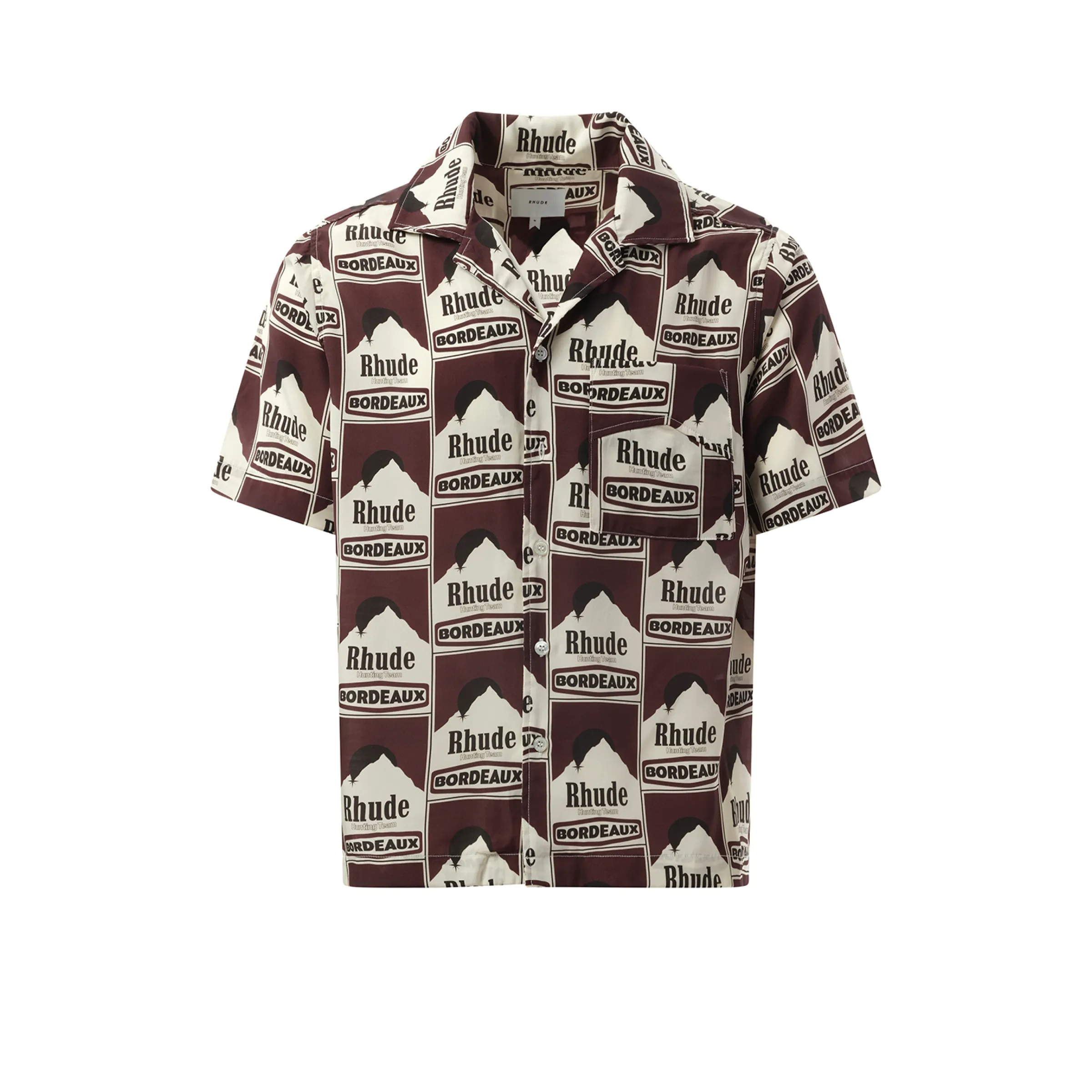 Moonlight Bordeaux Silk Shirt in Maroon/Off White sold by MARAIS product image thumbnail 2