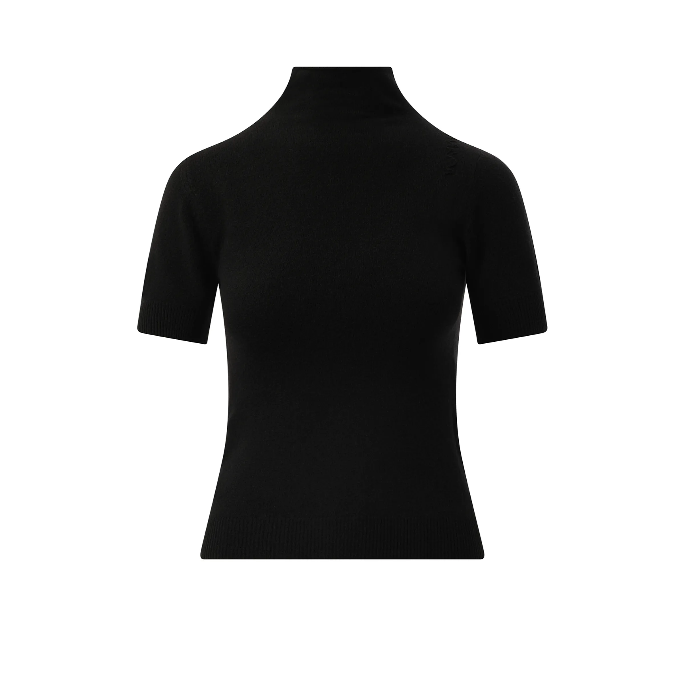 Short Sleeve Turtleneck Sweater in Black sold by MARAIS product image thumbnail 2
