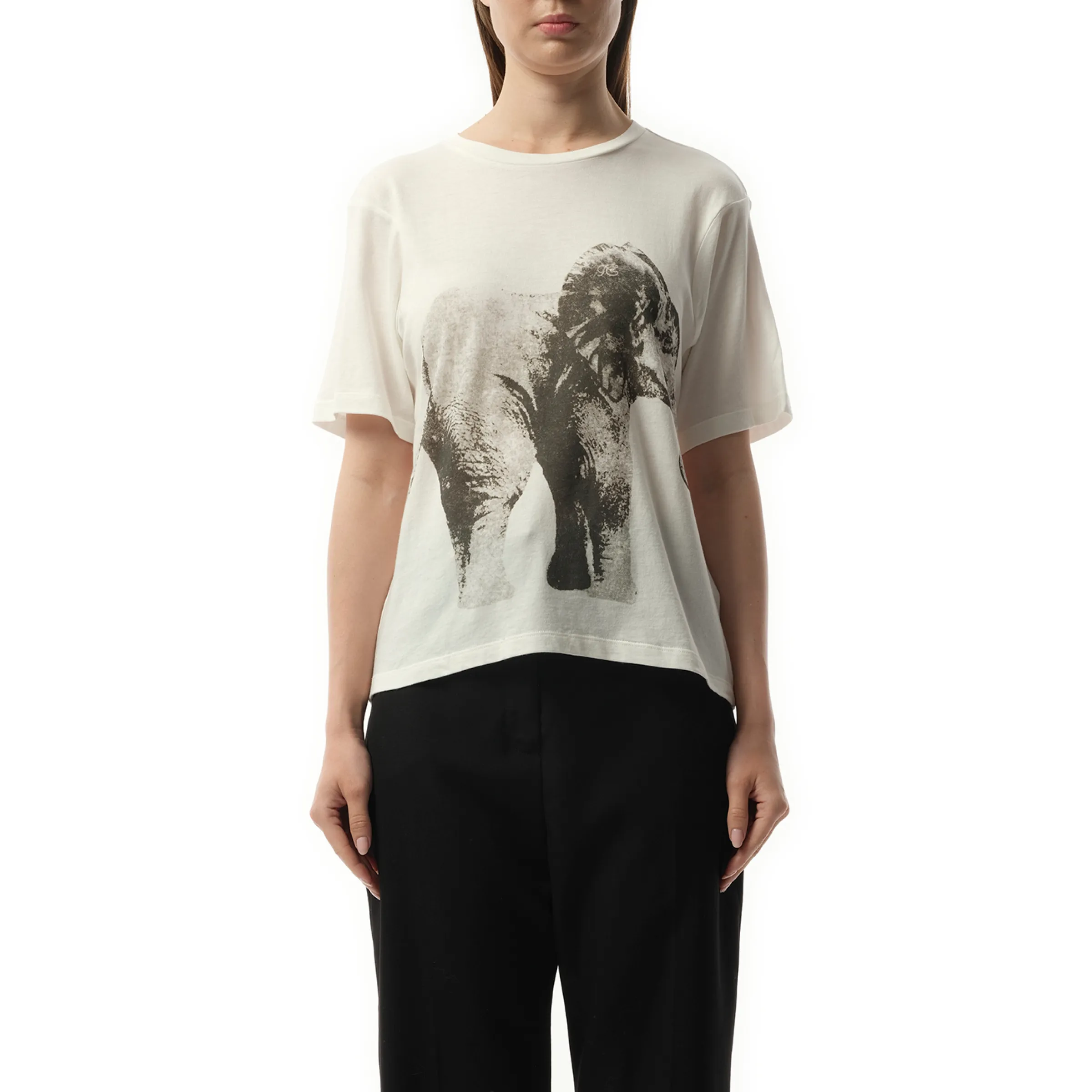 Elephant Printed T-Shirt in White sold by MARAIS