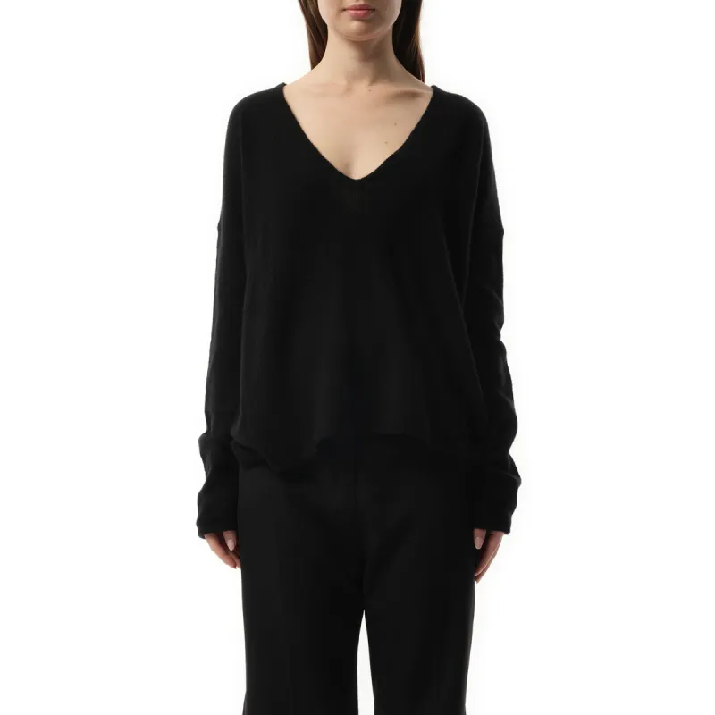 V-Neck Oversized Knitwear Sweater in Black sold by MARAIS