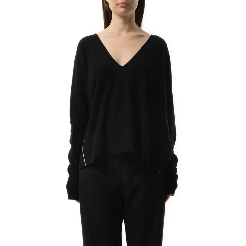 Double-sided V Neckline Sweater in Black sold by MARAIS