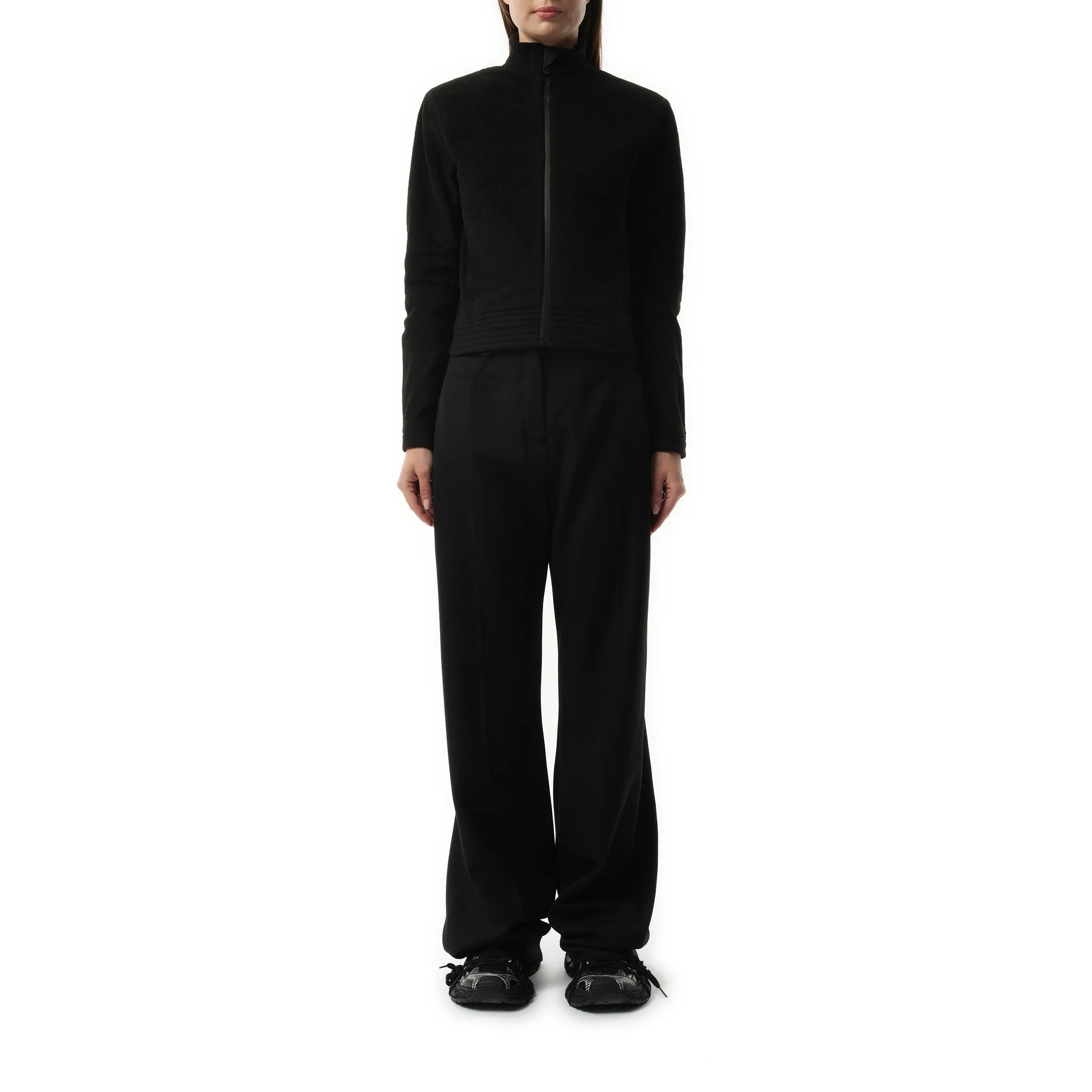 Fleece Zip-Up Jacket in Black sold by MARAIS product image thumbnail 4