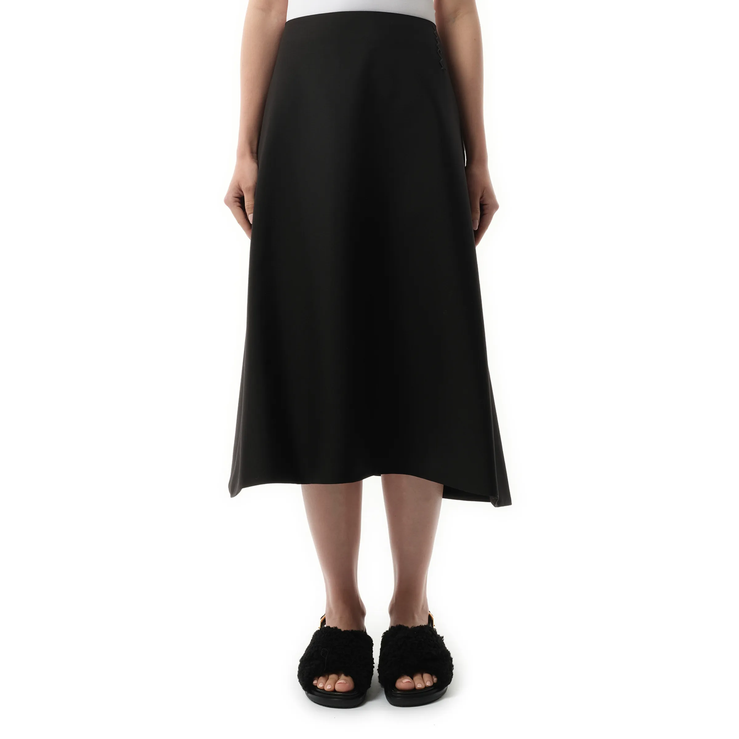 Midi Circle Skirt in Black sold by MARAIS