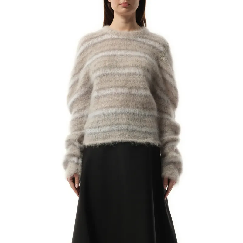 Fuzzy Wuzzy Brushed Sweater in Tonic sold by MARAIS