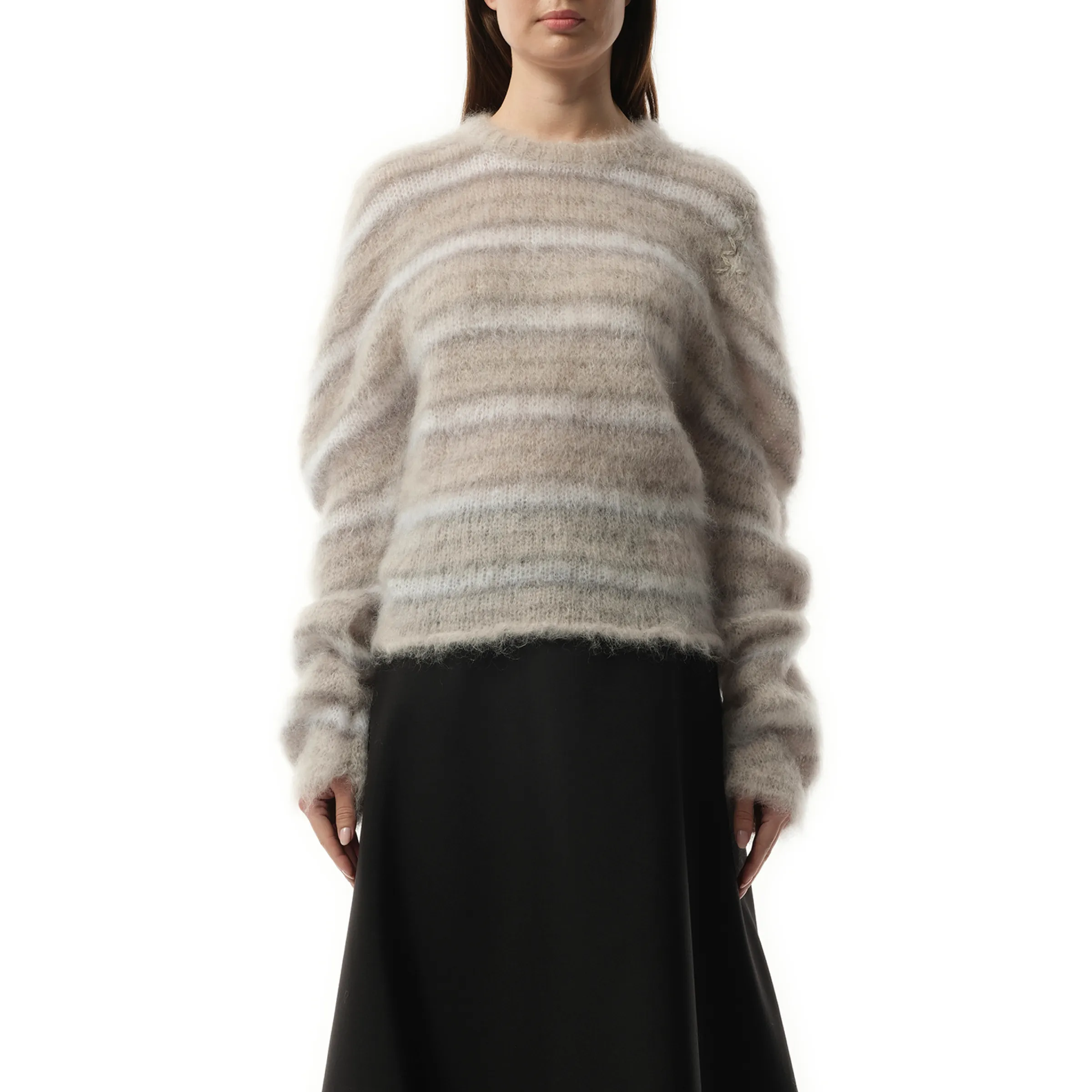 Fuzzy Wuzzy Brushed Sweater in Tonic sold by MARAIS