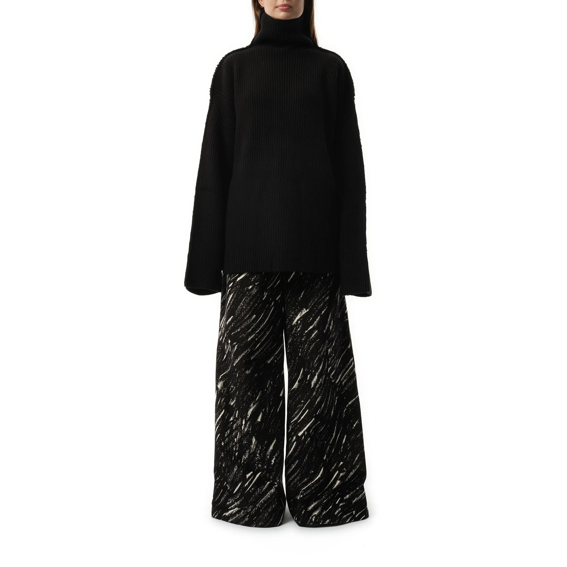 Long Sleeve Turtleneck Sweater in Black sold by MARAIS product image thumbnail 4