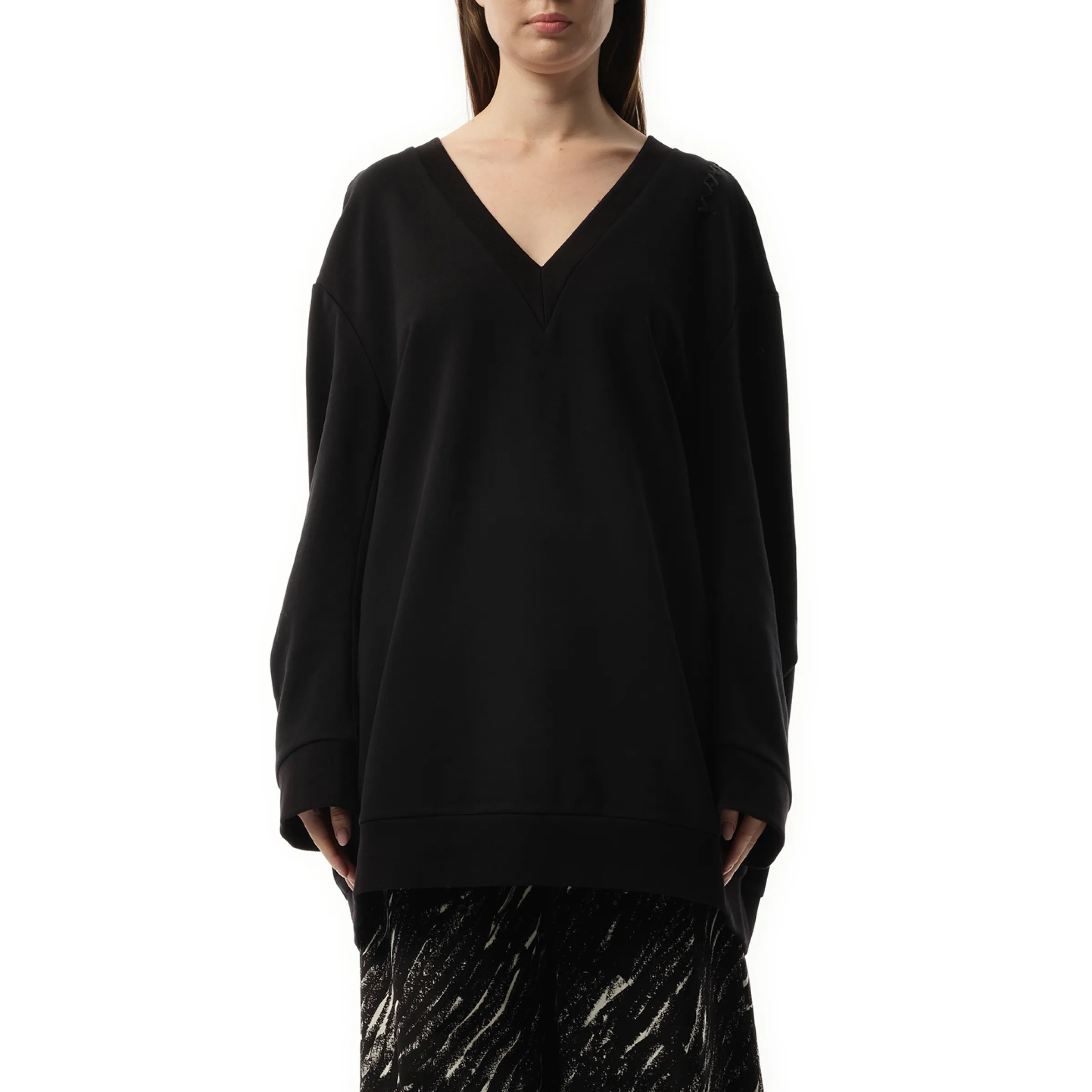 Oversized Sweatshirt Dress in Black sold by MARAIS