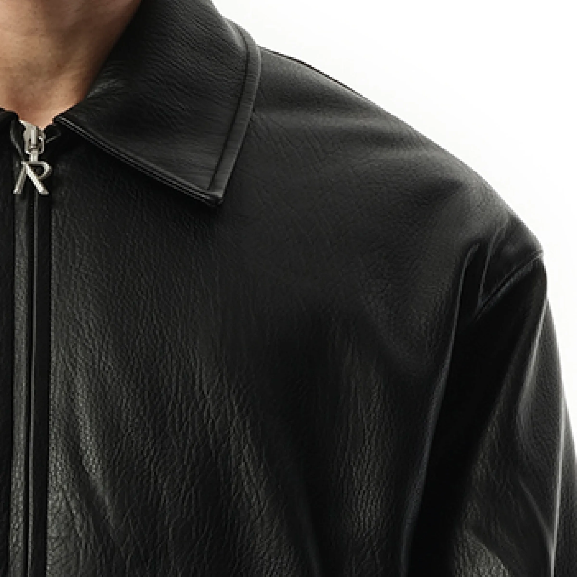 Faux Leather Bomber in Jet Black sold by MARAIS product image thumbnail 3