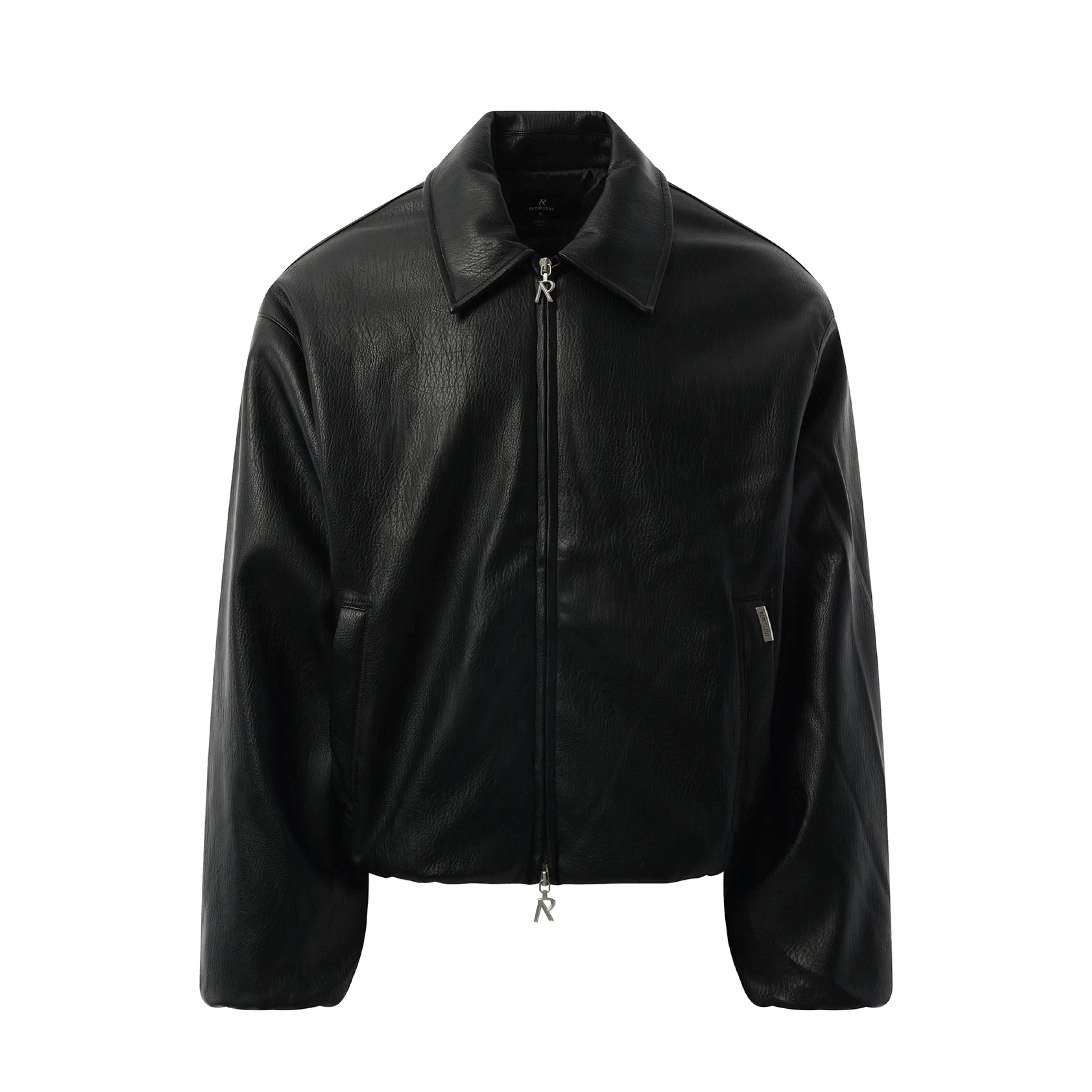 Faux Leather Bomber in Jet Black sold by MARAIS product image thumbnail 2