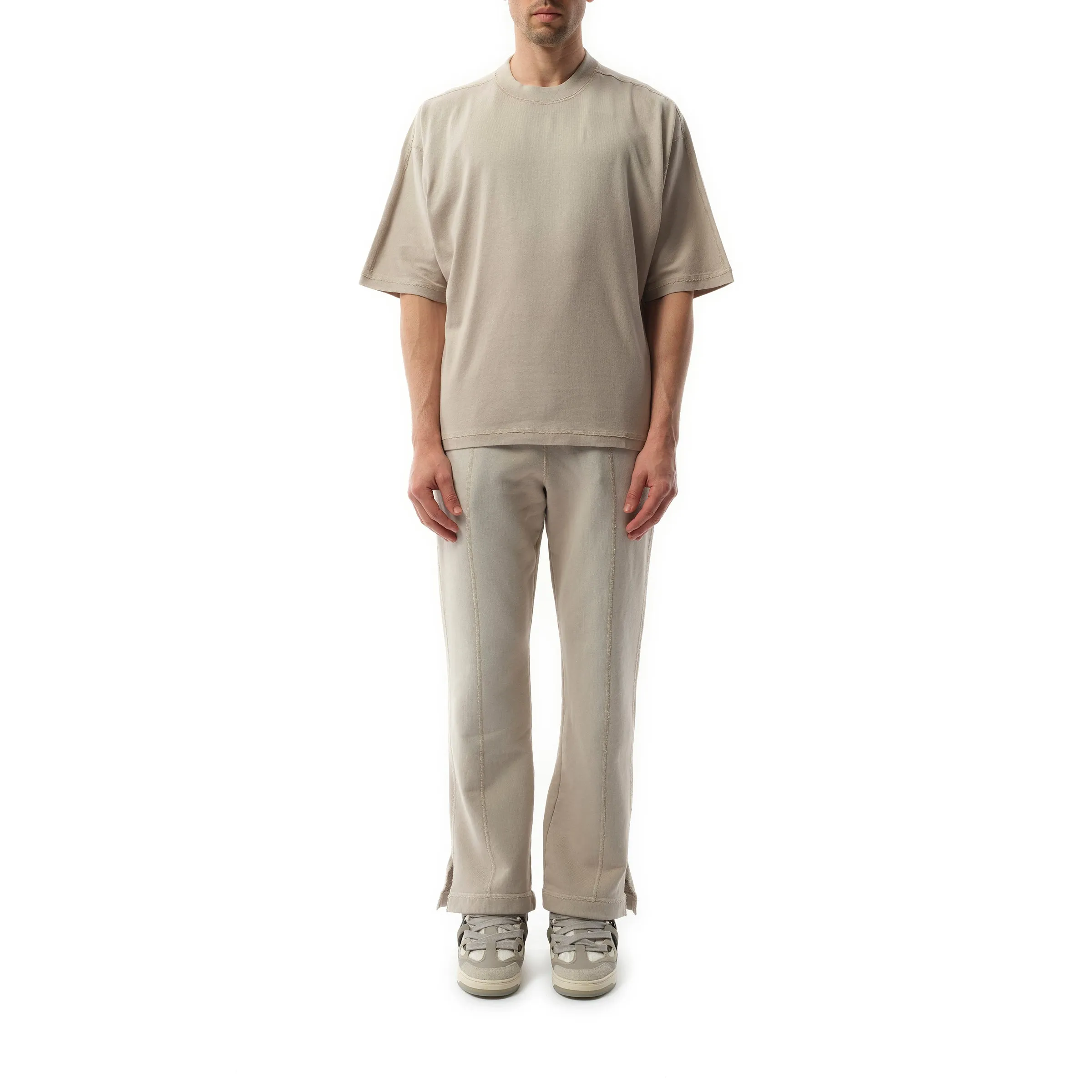 Stepped Hem T-Shirt in Oat sold by MARAIS product image thumbnail 4