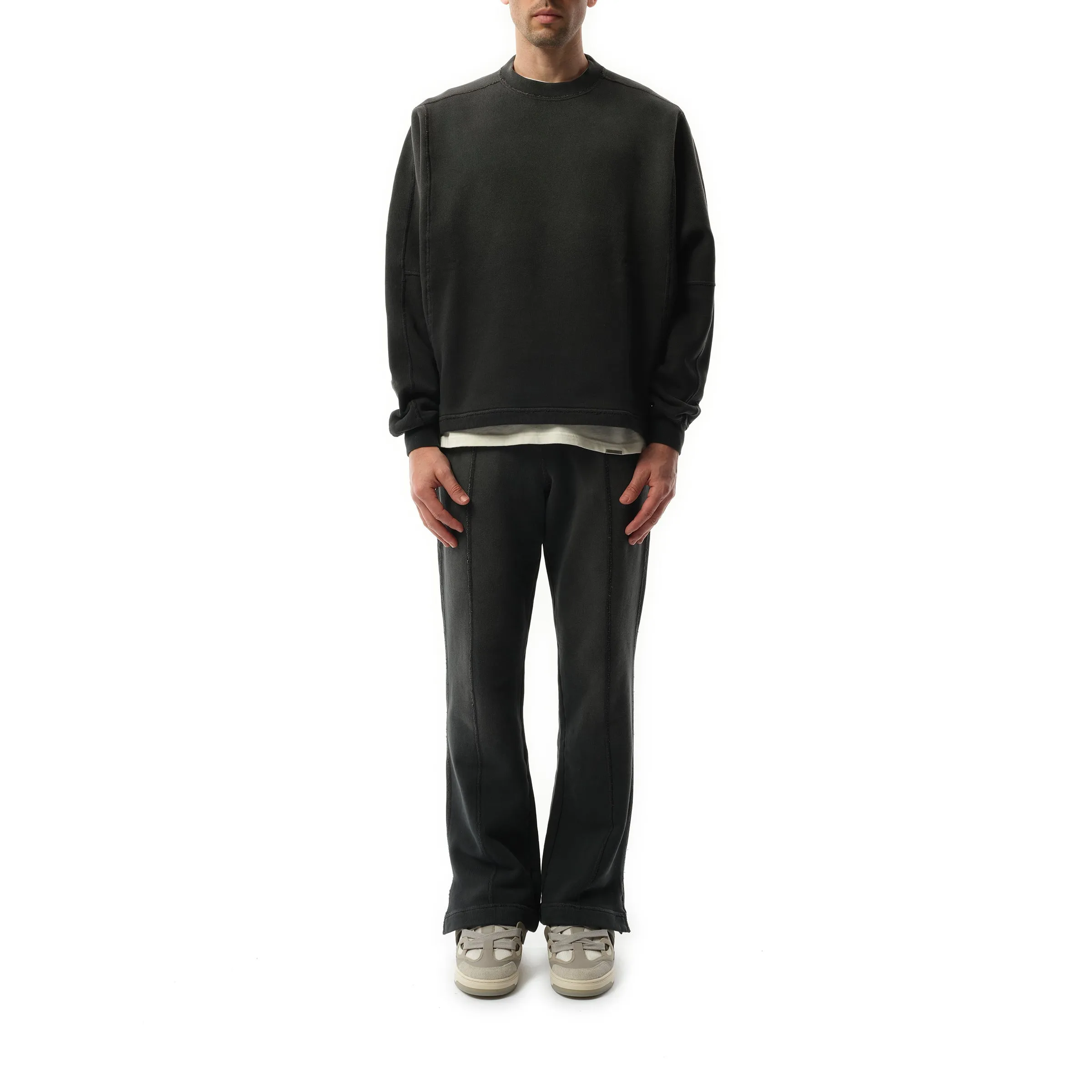 Step Hem Sweatshirt in Stained Black sold by MARAIS product image thumbnail 4