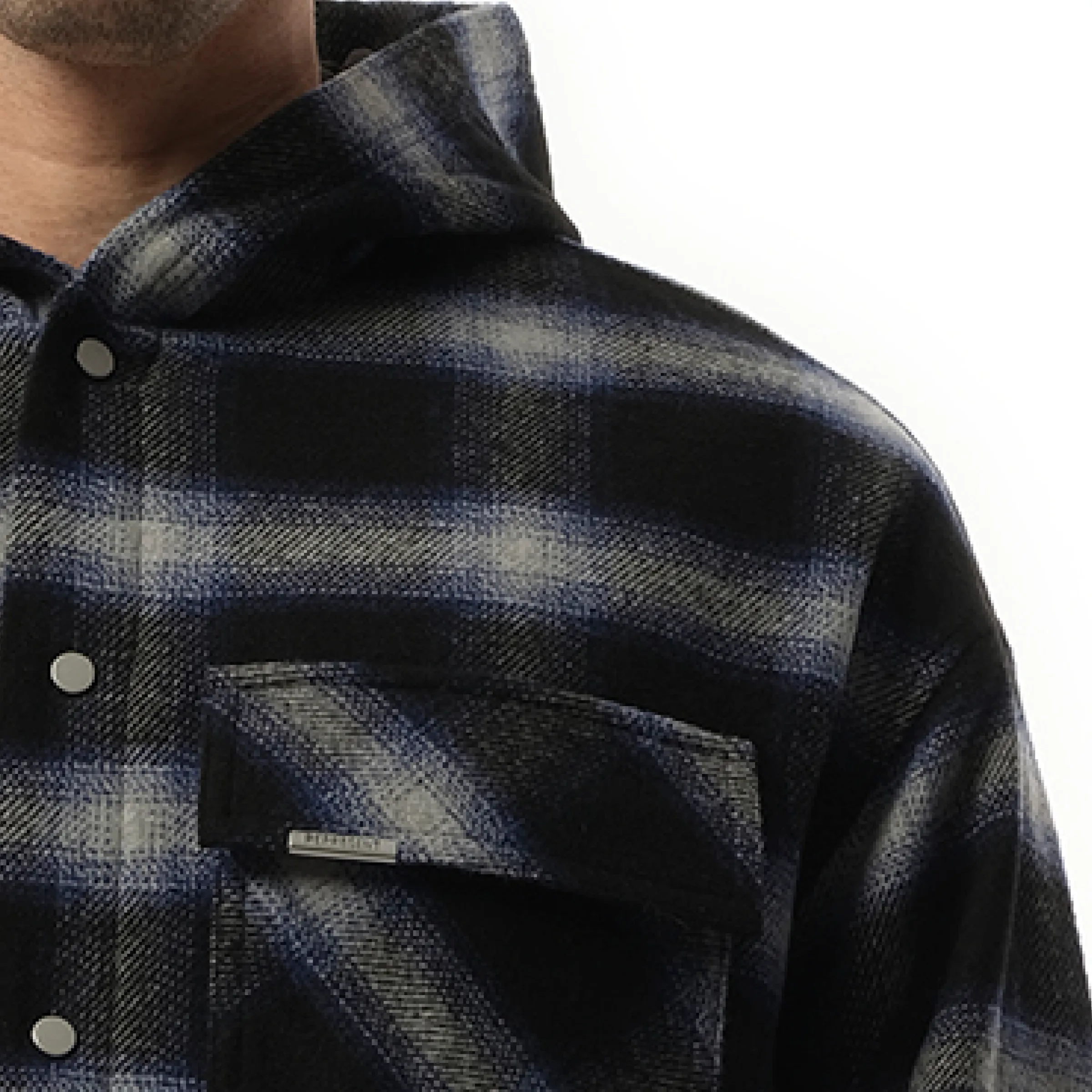 Hooded Overshirt in Midnight Navy sold by MARAIS product image thumbnail 3