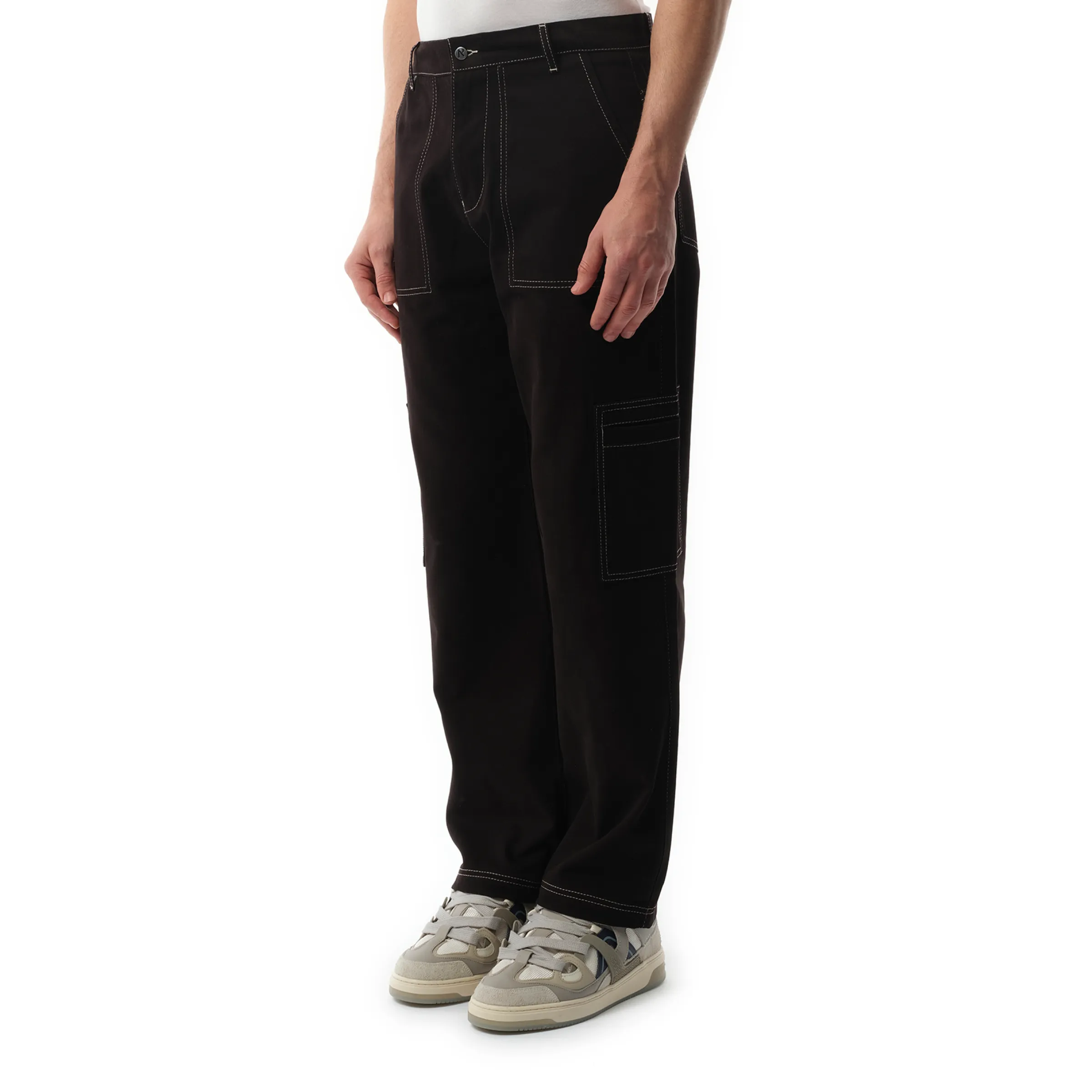 Contrast Stitch Pants in Jet Black sold by MARAIS product image thumbnail 5